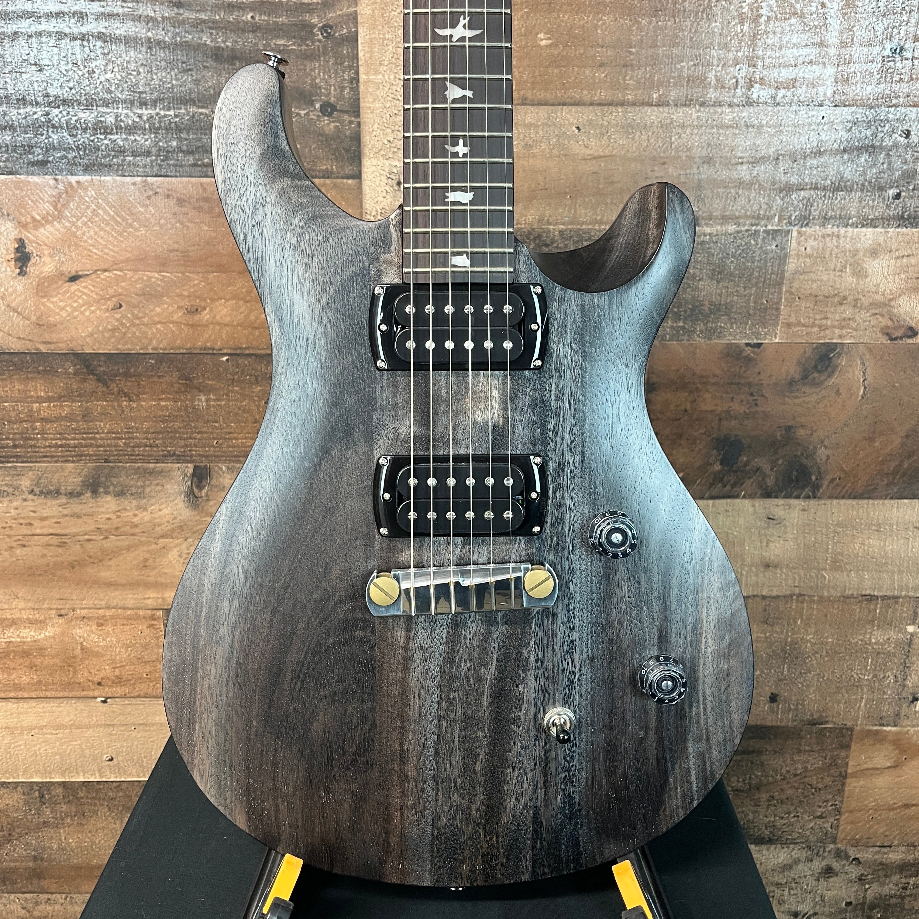PRS SE CE24 Standard Satin Stoptail Electric Guitar, Charcoal Satin, Gig Bag, 039