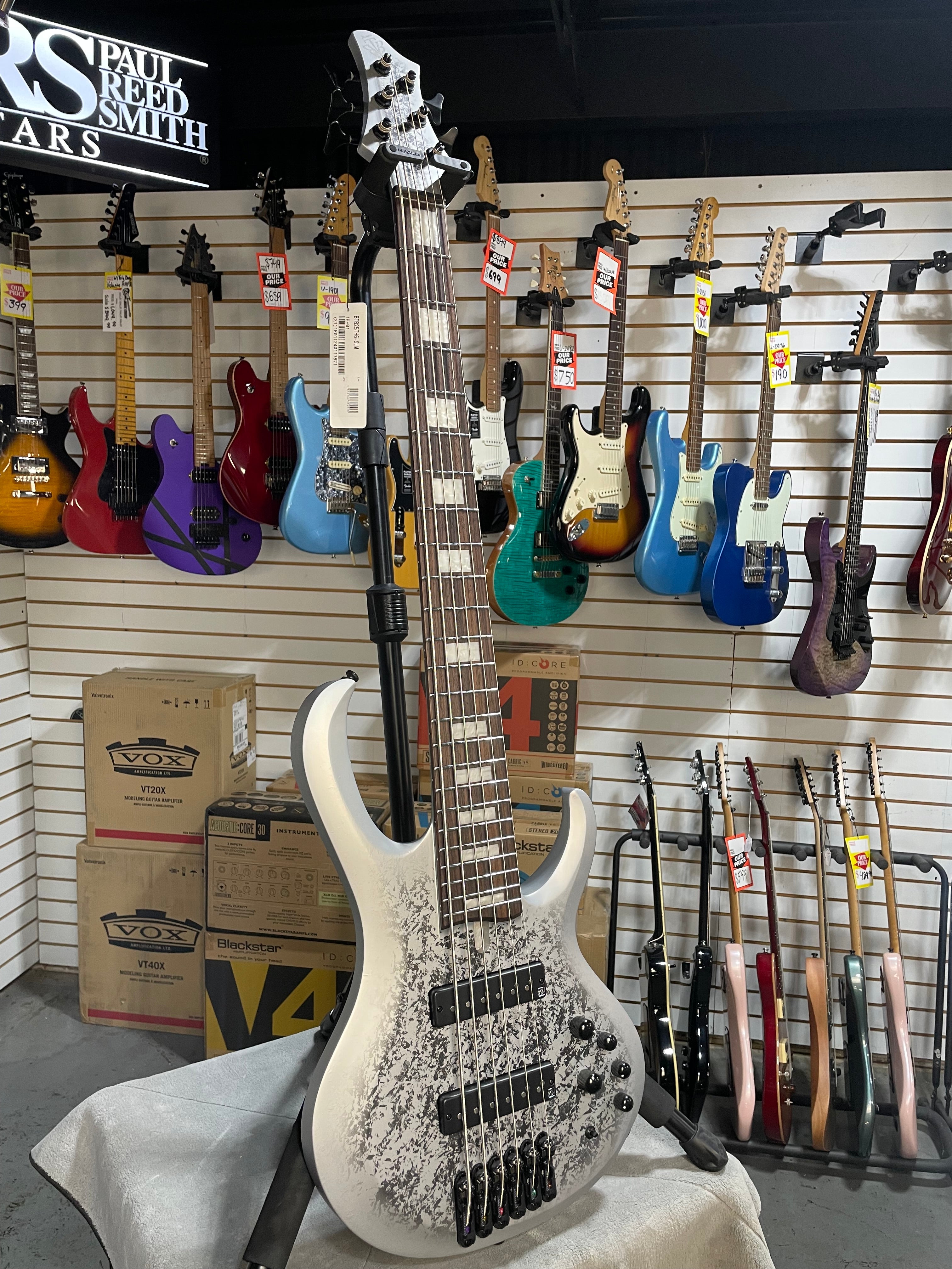 Ibanez 25th-Anniversary BTB Silver Blizzard Matte | C&M Music Center