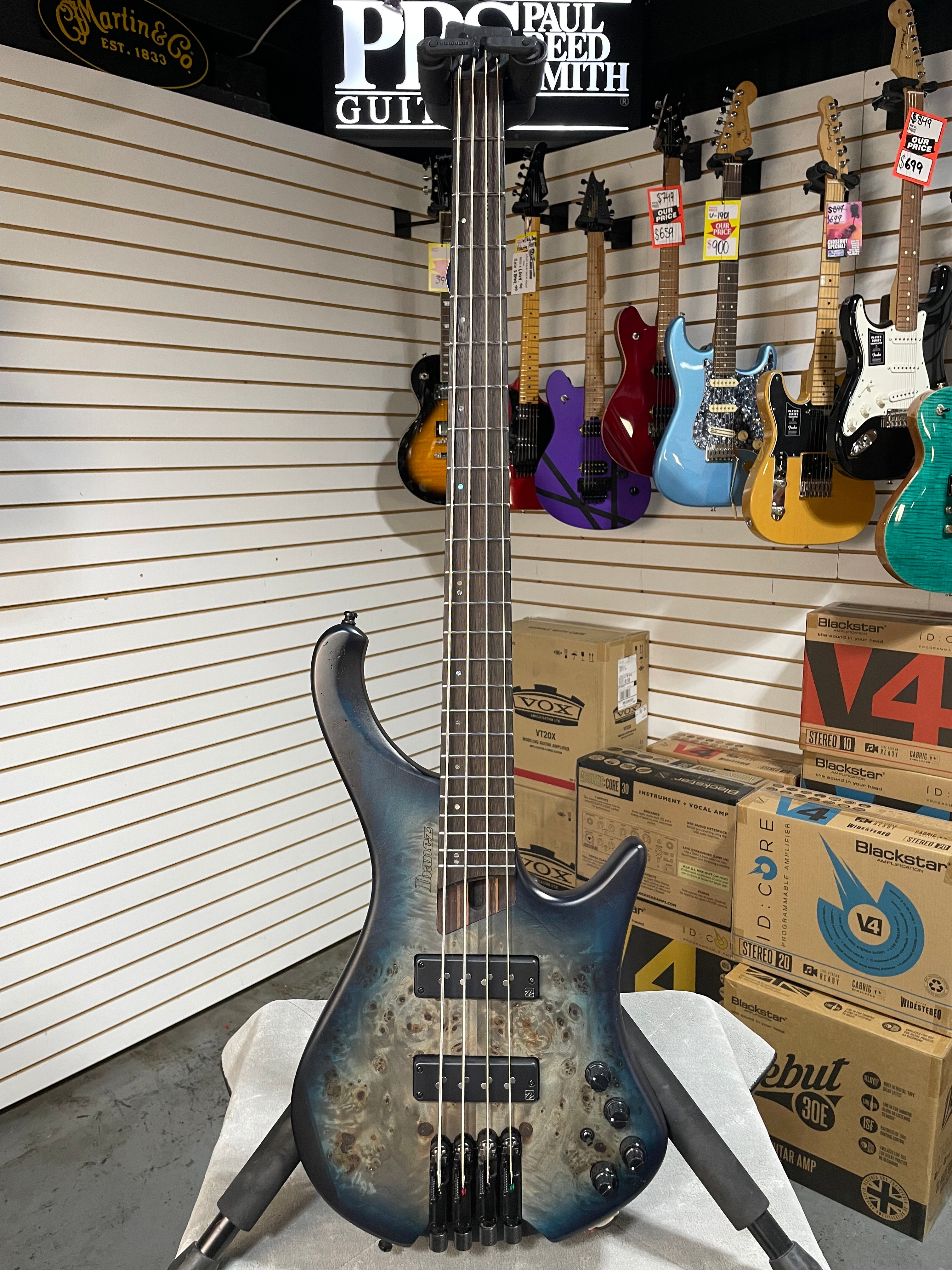 Ibanez EHB1500 Cosmic Blue Starburst Flat