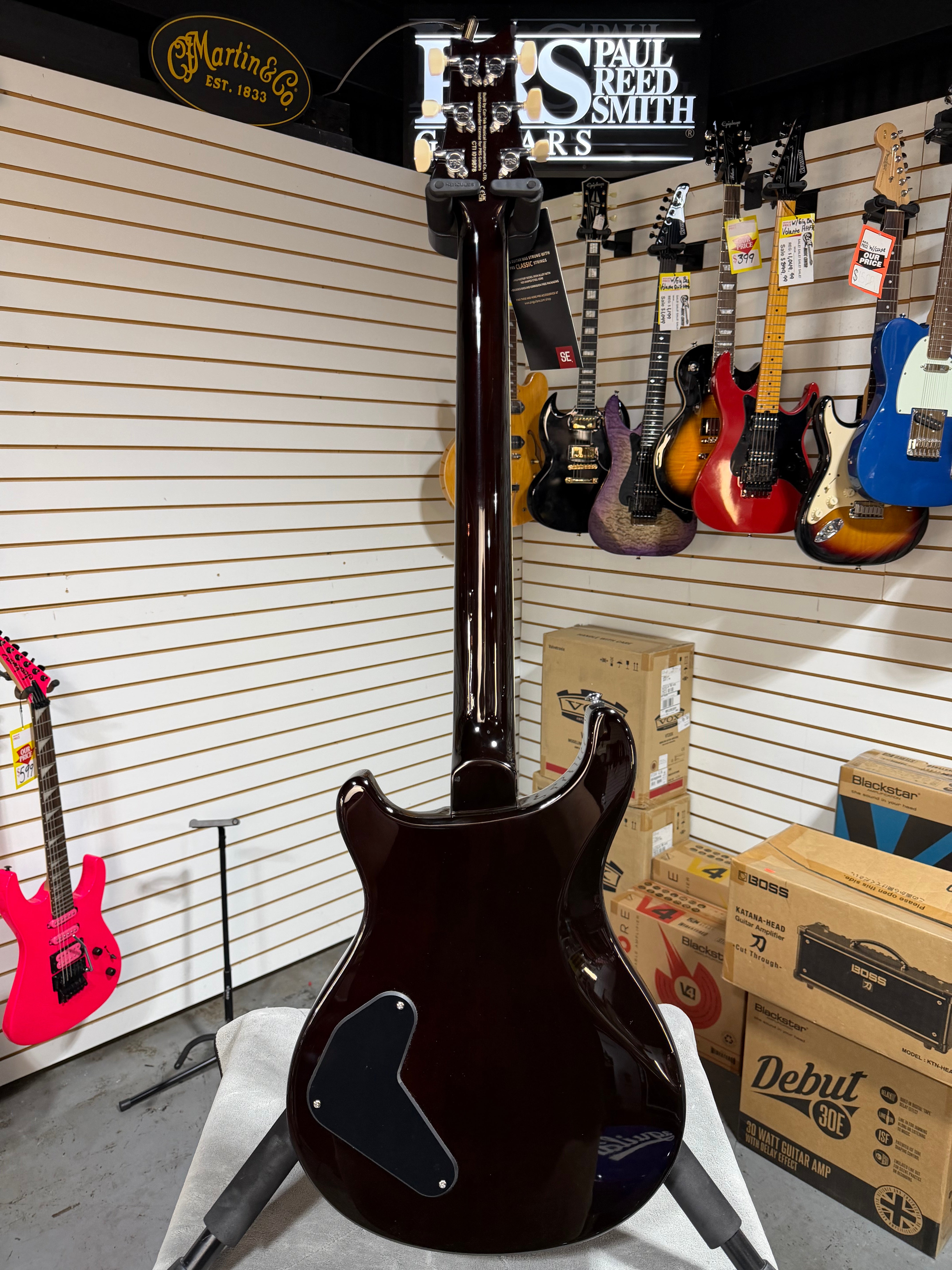 PRS SE Ed Sheeran Signature Hollowbody I Piezo Baritone Orange Tiger Smokeburst