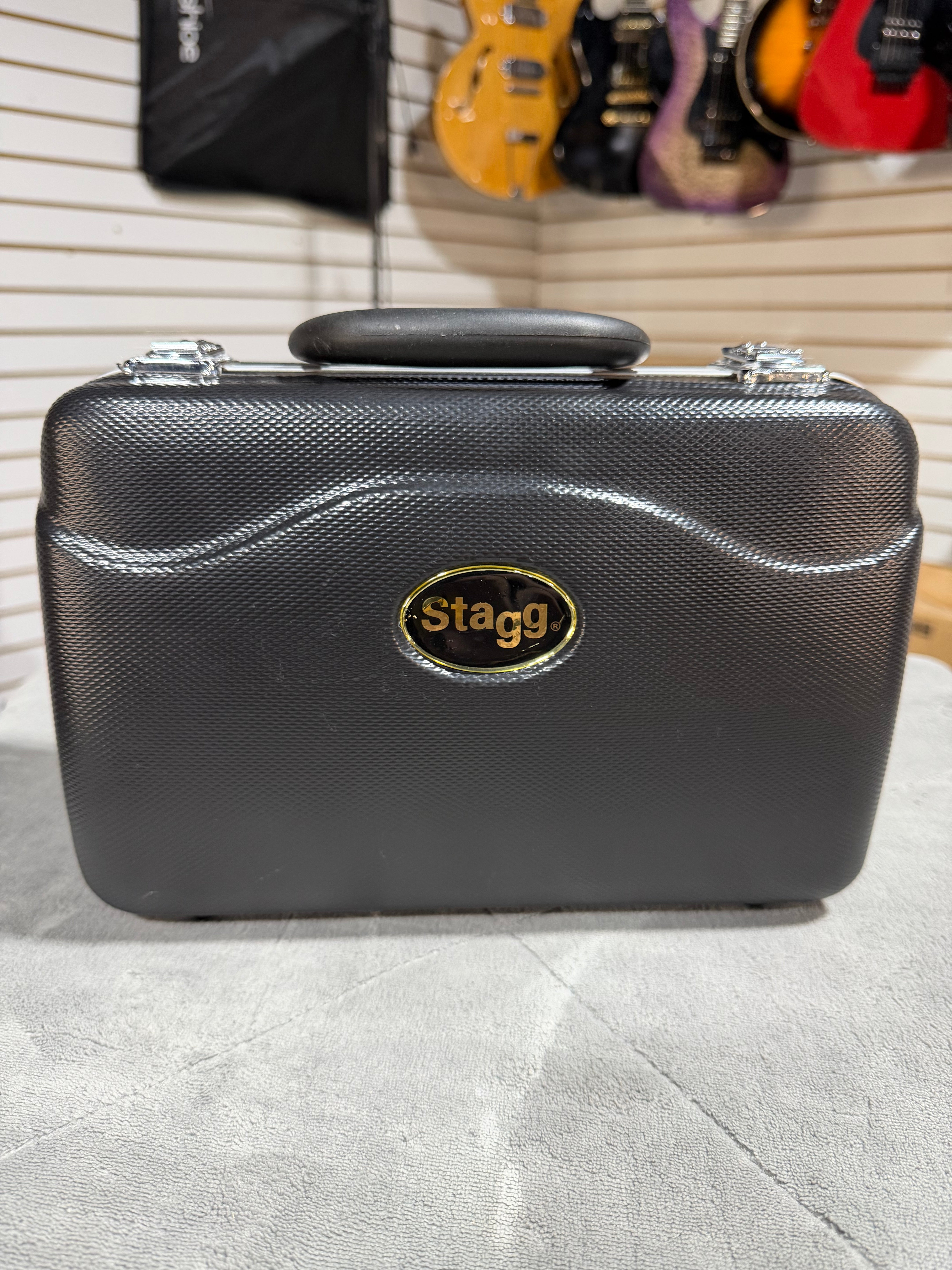 Stagg WS-TR249S - Black ML-Bore, Brass Body Bb Pocket Trumpet w/Hard Case & Mouthpiece
