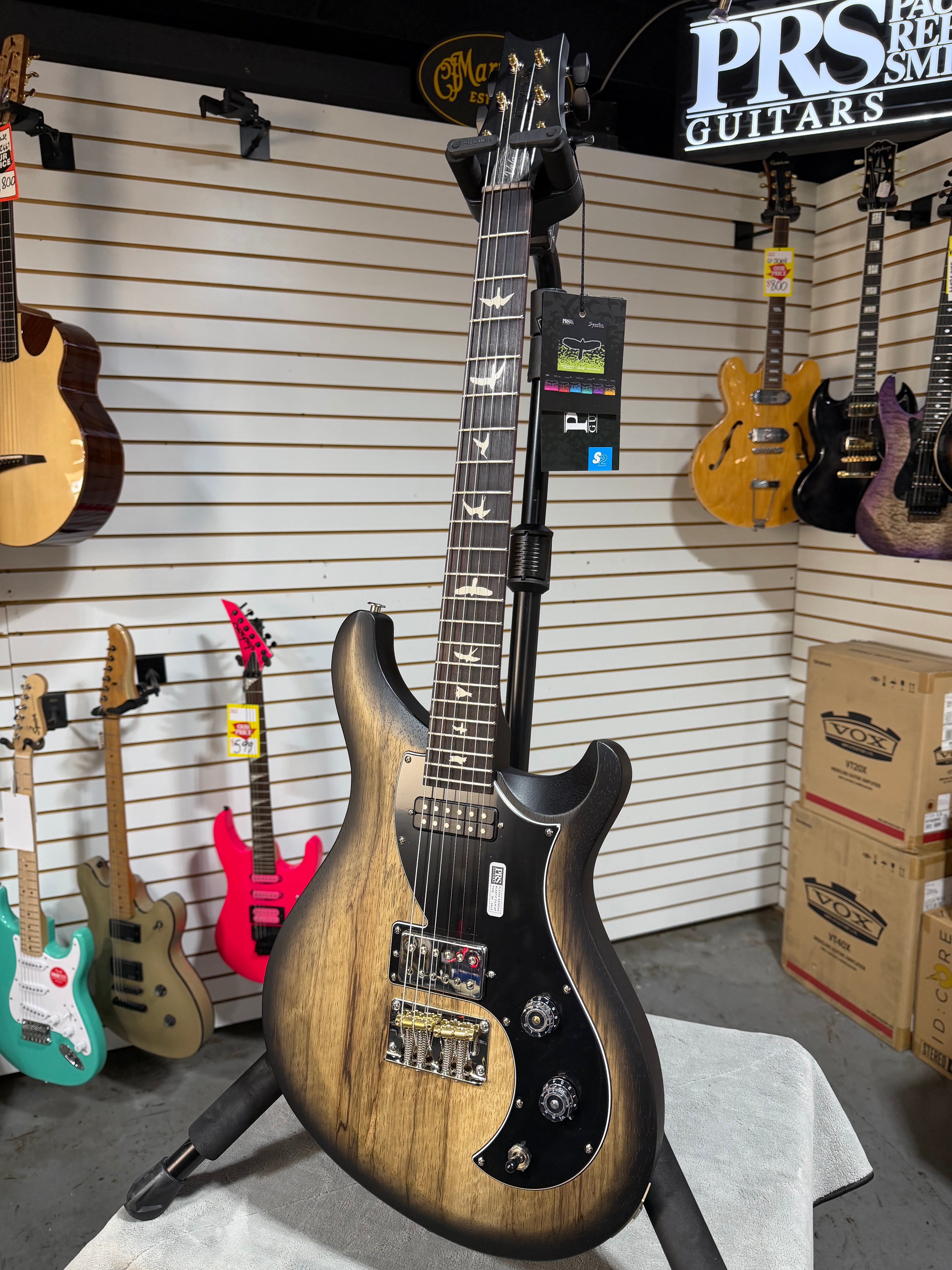 PRS S2 Vela Black Limba Natural Smokeburst