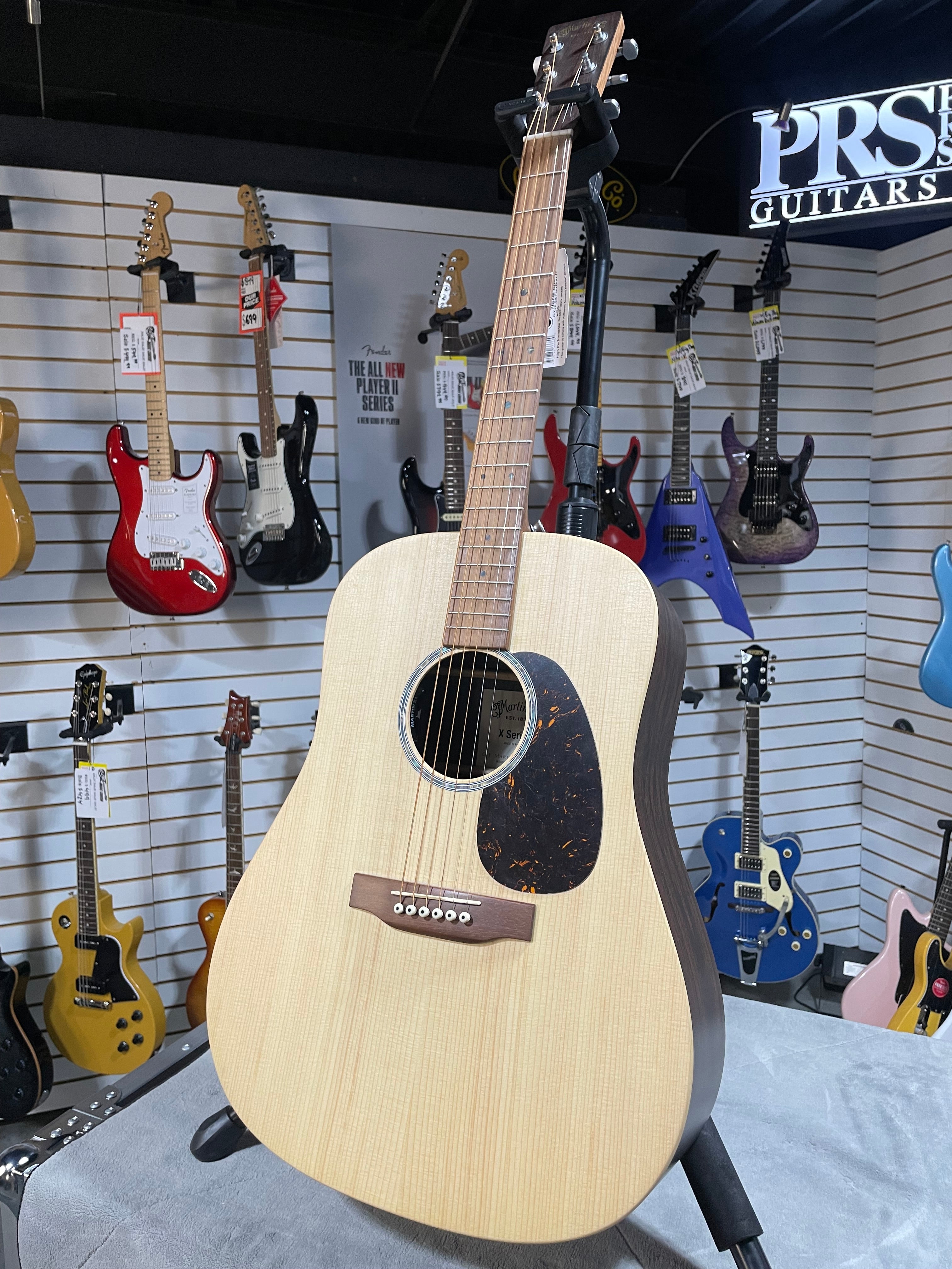 Martin D-X2E Dreadnought Acoustic-Electric Guitar - Brazilian Rosewood Pattern w/Gig Bag & PLEK*D #102