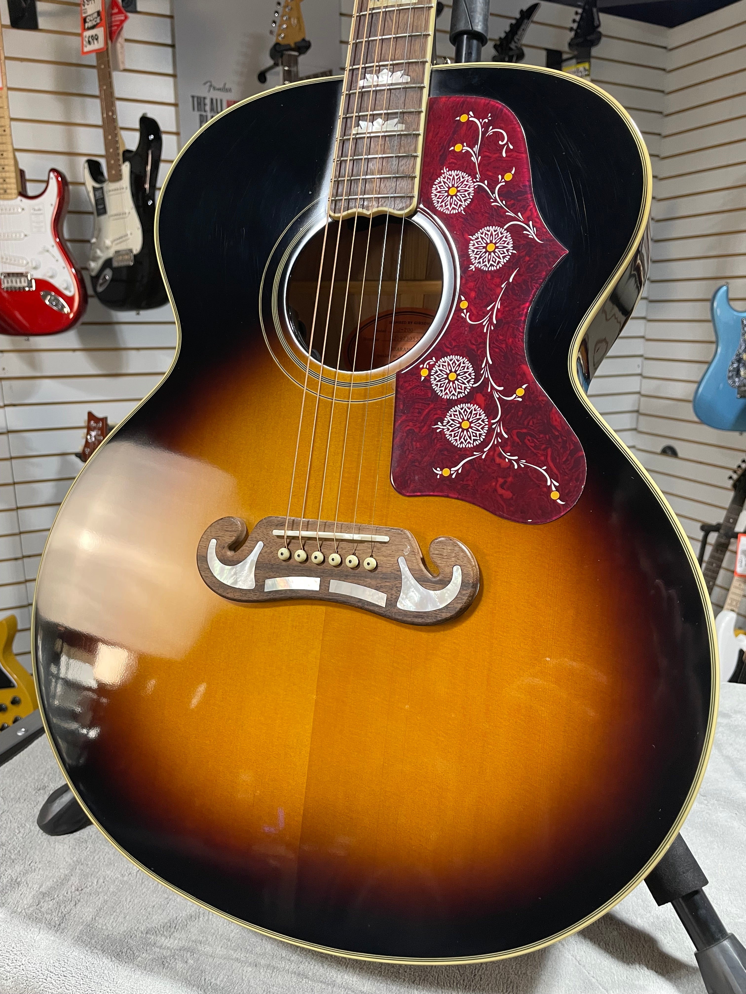 Epiphone J-200 Acoustic Guitar - Aged Vintage Sunburst Gloss w/OHSC & PLEK*D #570
