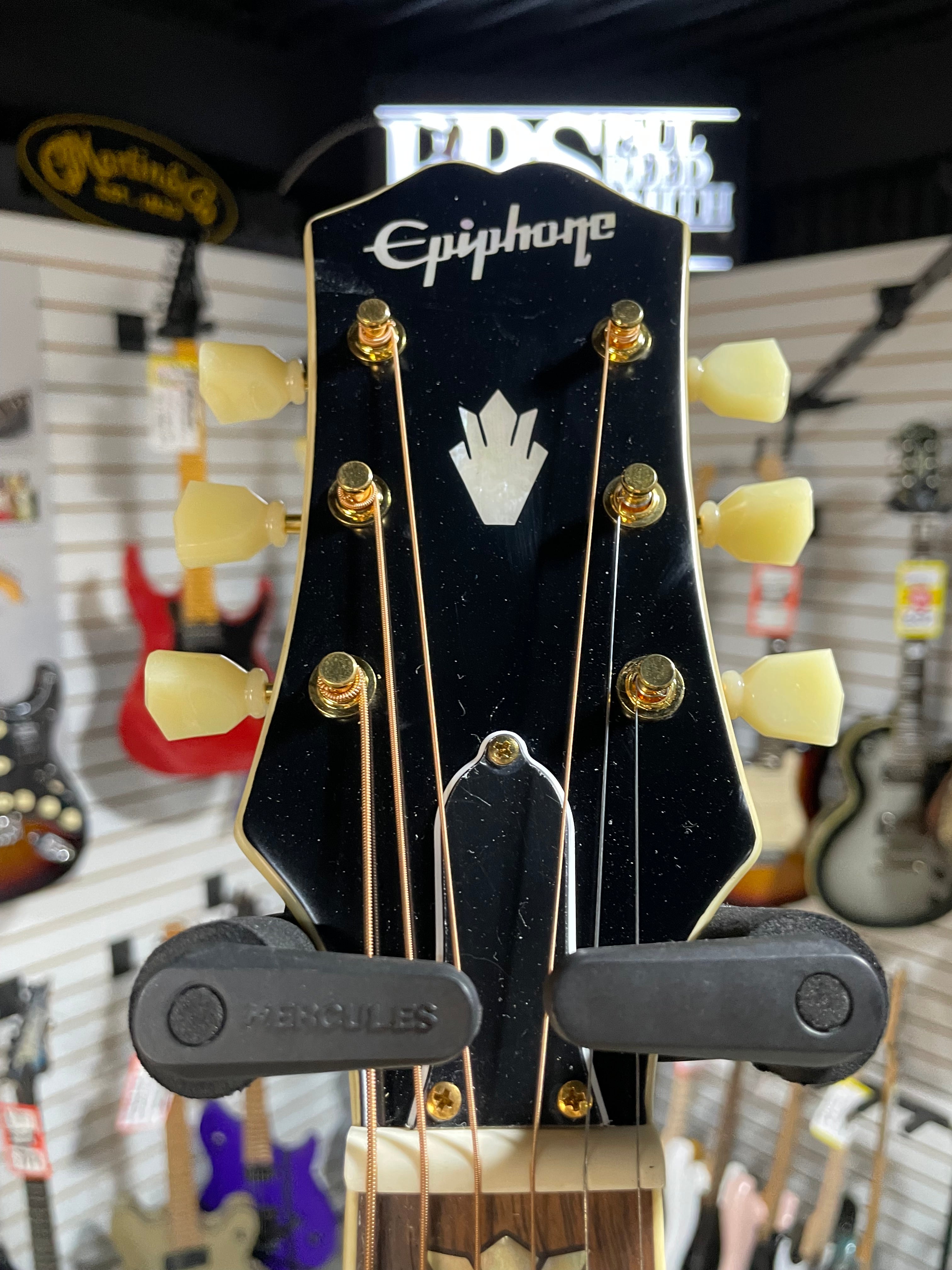 Epiphone J-200 Acoustic Guitar - Aged Vintage Sunburst Gloss w/OHSC & PLEK*D #570