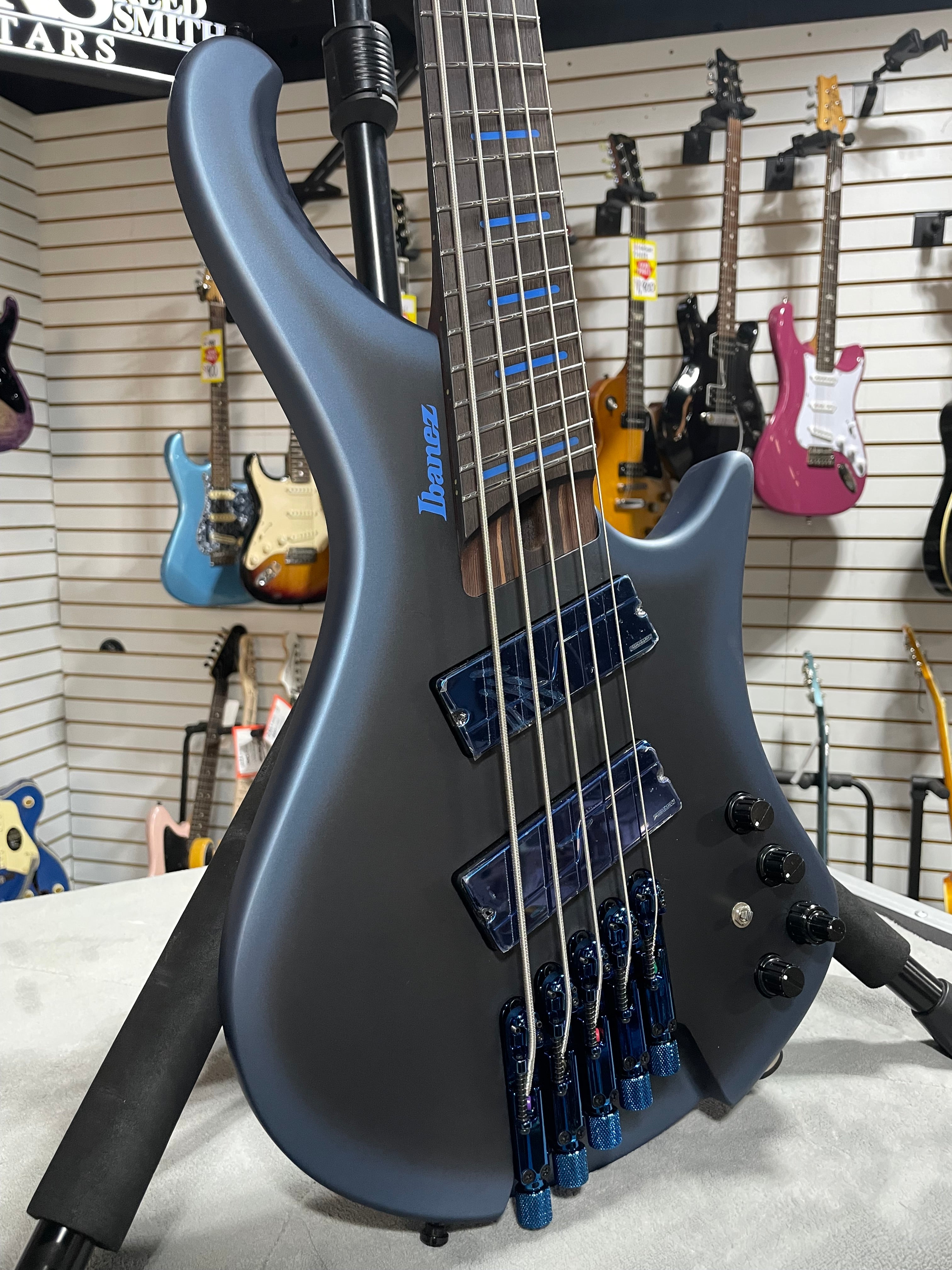 Bass Workshop EHB5MSBSP 5-string Multi-scale Bass Guitar - Midnight Arctic Ocean Matte #997
