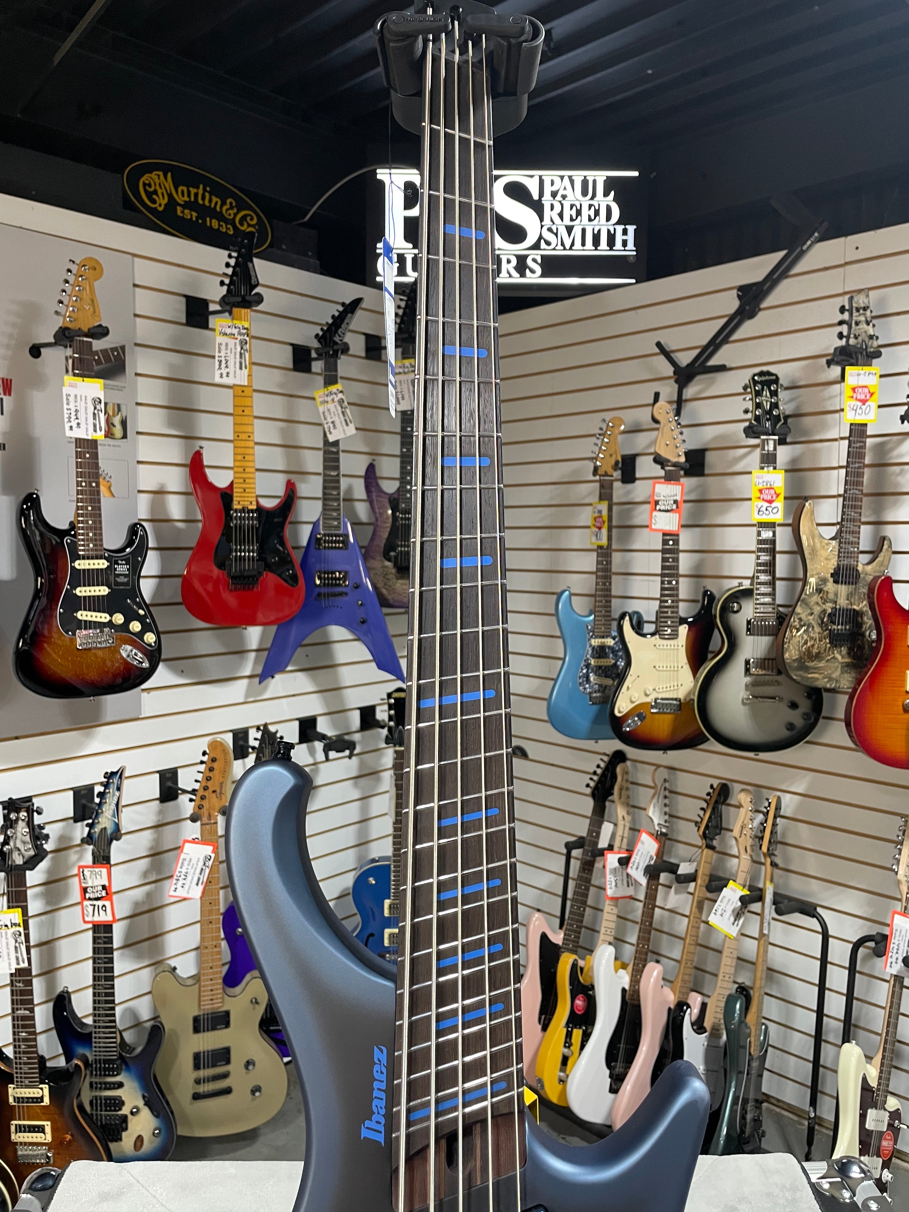 Bass Workshop EHB5MSBSP 5-string Multi-scale Bass Guitar - Midnight Arctic Ocean Matte #997