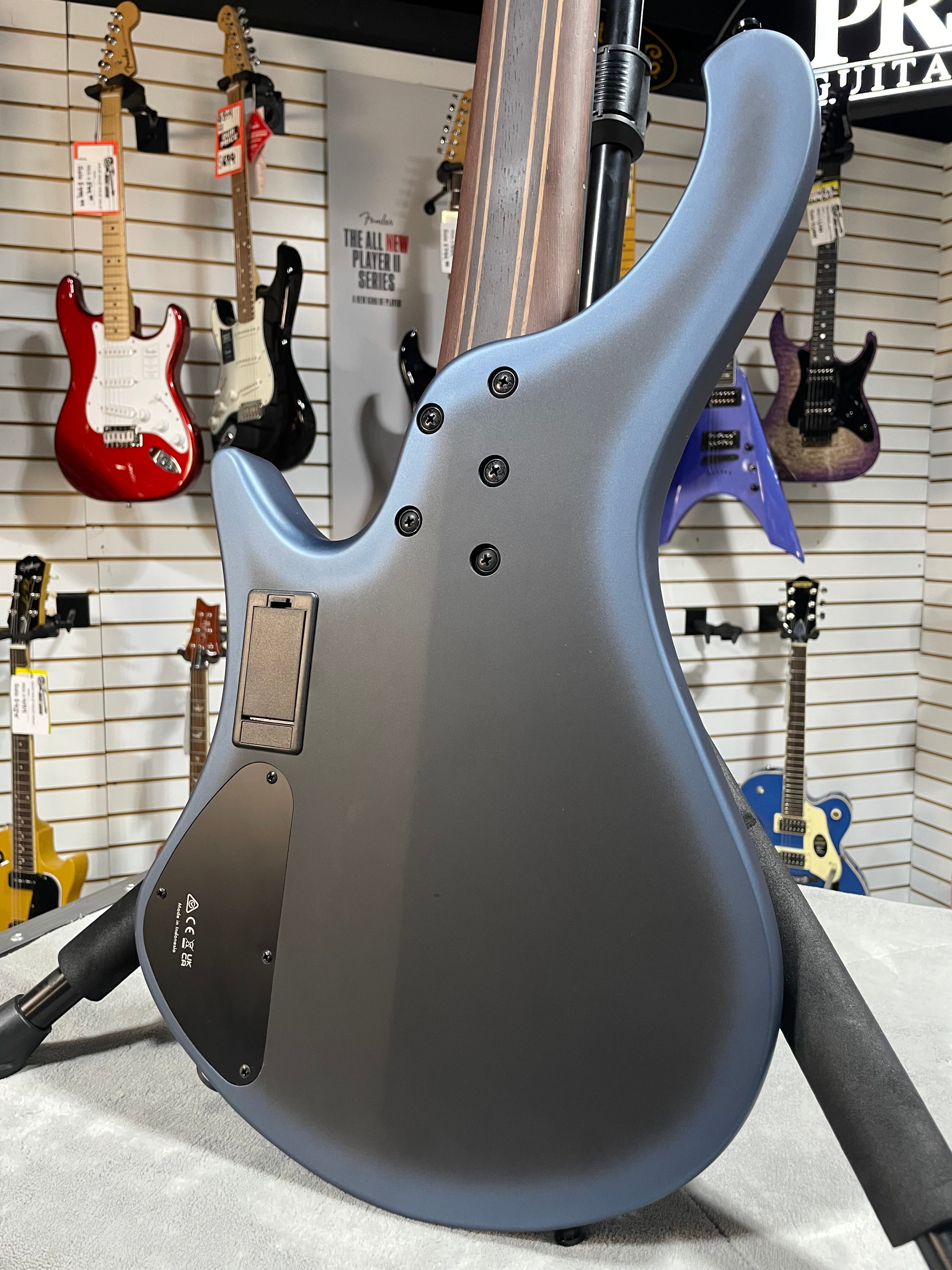 Bass Workshop EHB5MSBSP 5-string Multi-scale Bass Guitar - Midnight Arctic Ocean Matte #997