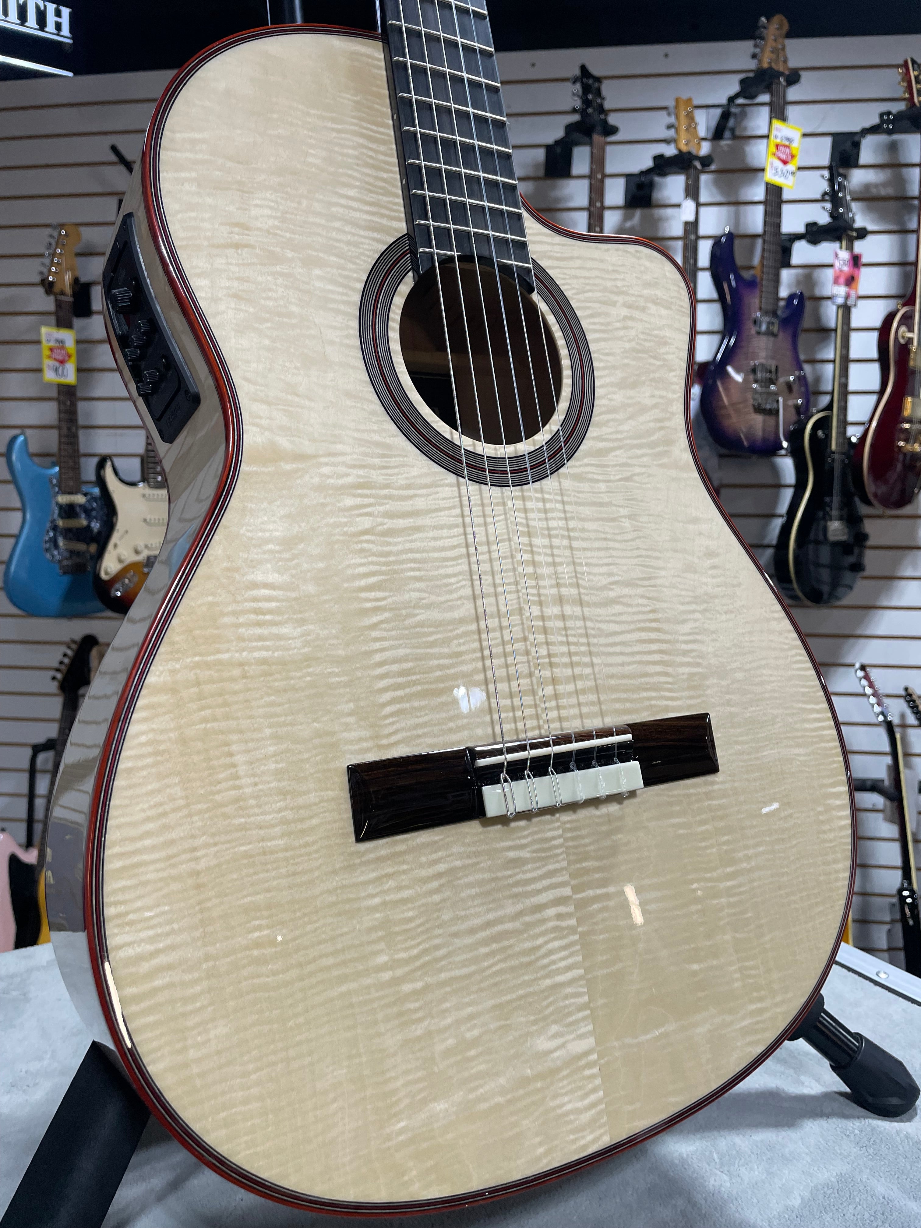 Fusion 12 Exotic Top Nylon-string Acoustic-electric Guitar - White Sands #098 GET PLEK'D!