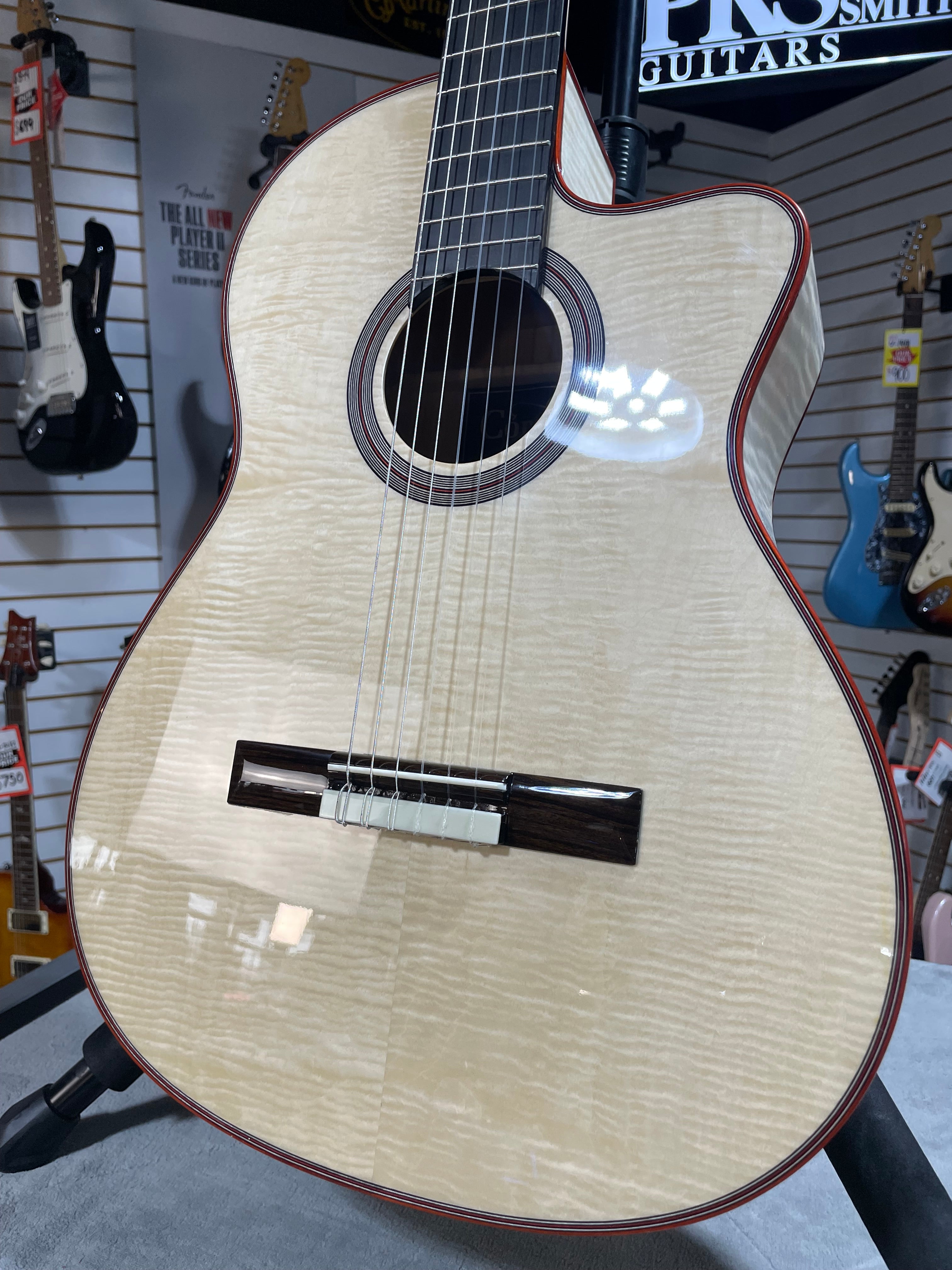 Fusion 12 Exotic Top Nylon-string Acoustic-electric Guitar - White Sands #098 GET PLEK'D!