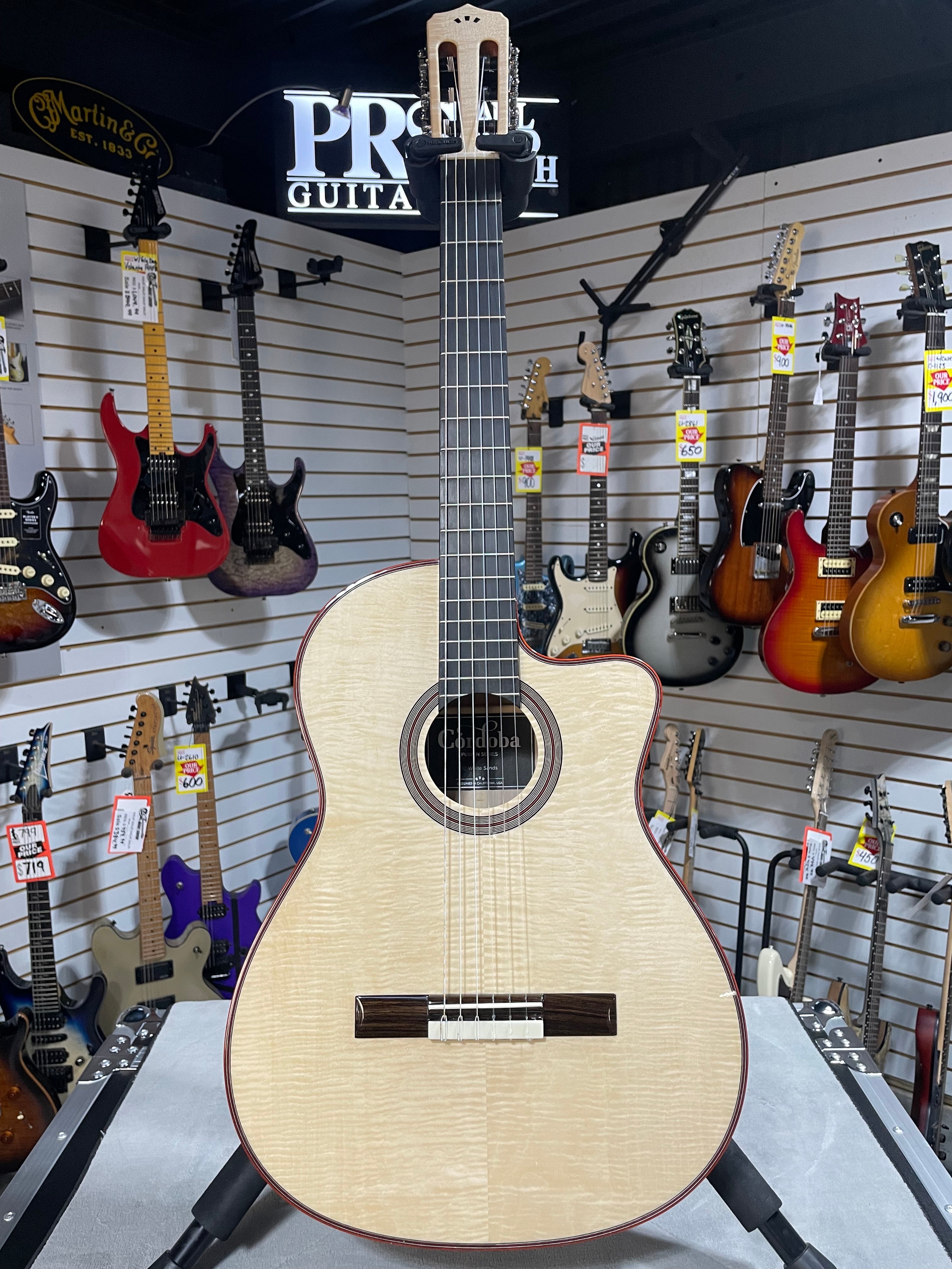 Fusion 12 Exotic Top Nylon-string Acoustic-electric Guitar - White Sands #098 GET PLEK'D!