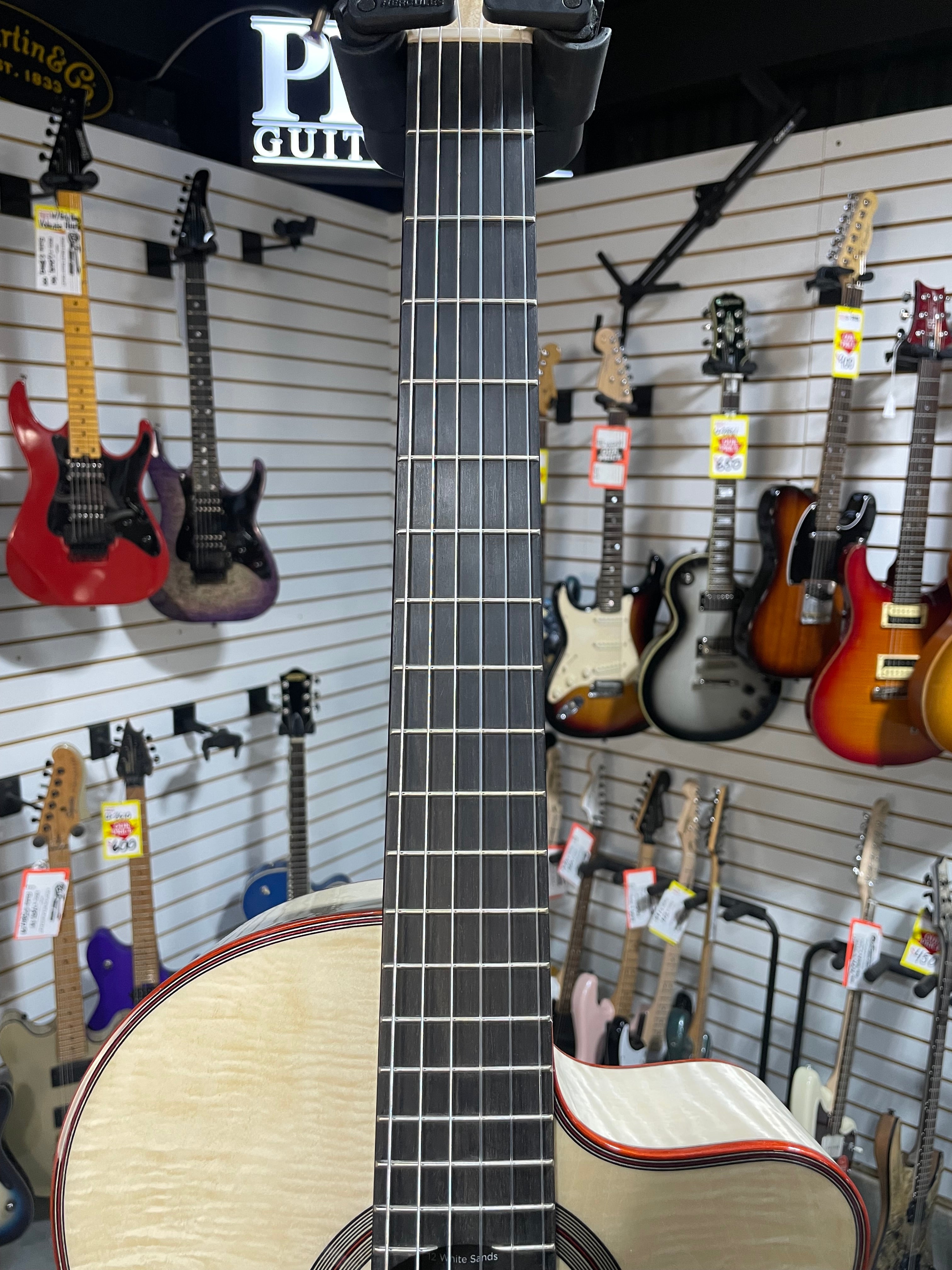 Fusion 12 Exotic Top Nylon-string Acoustic-electric Guitar - White Sands #098 GET PLEK'D!