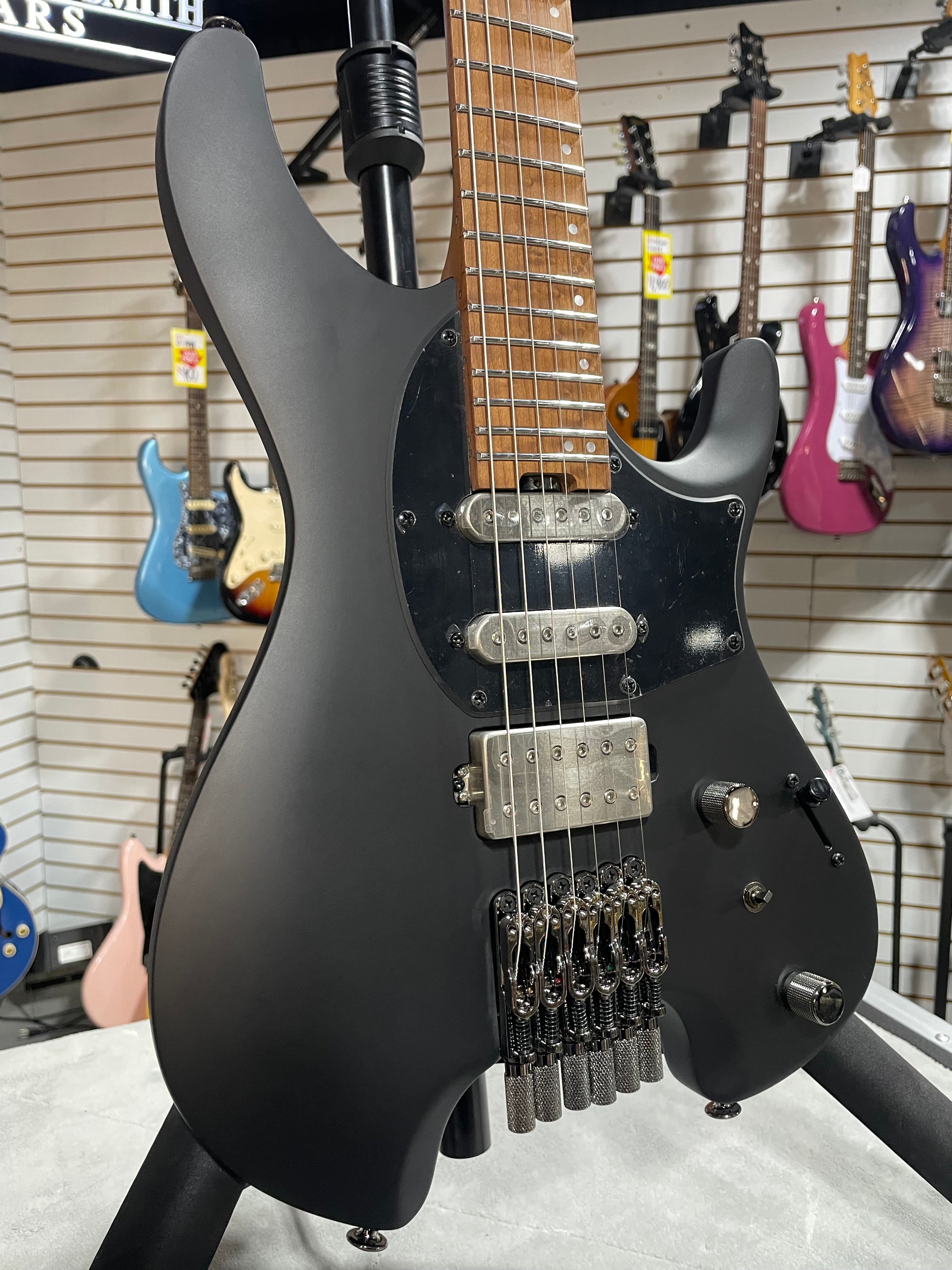 Q54 Quest Series Solidbody Electric Guitar - Black Flat #437 GET PLEK'