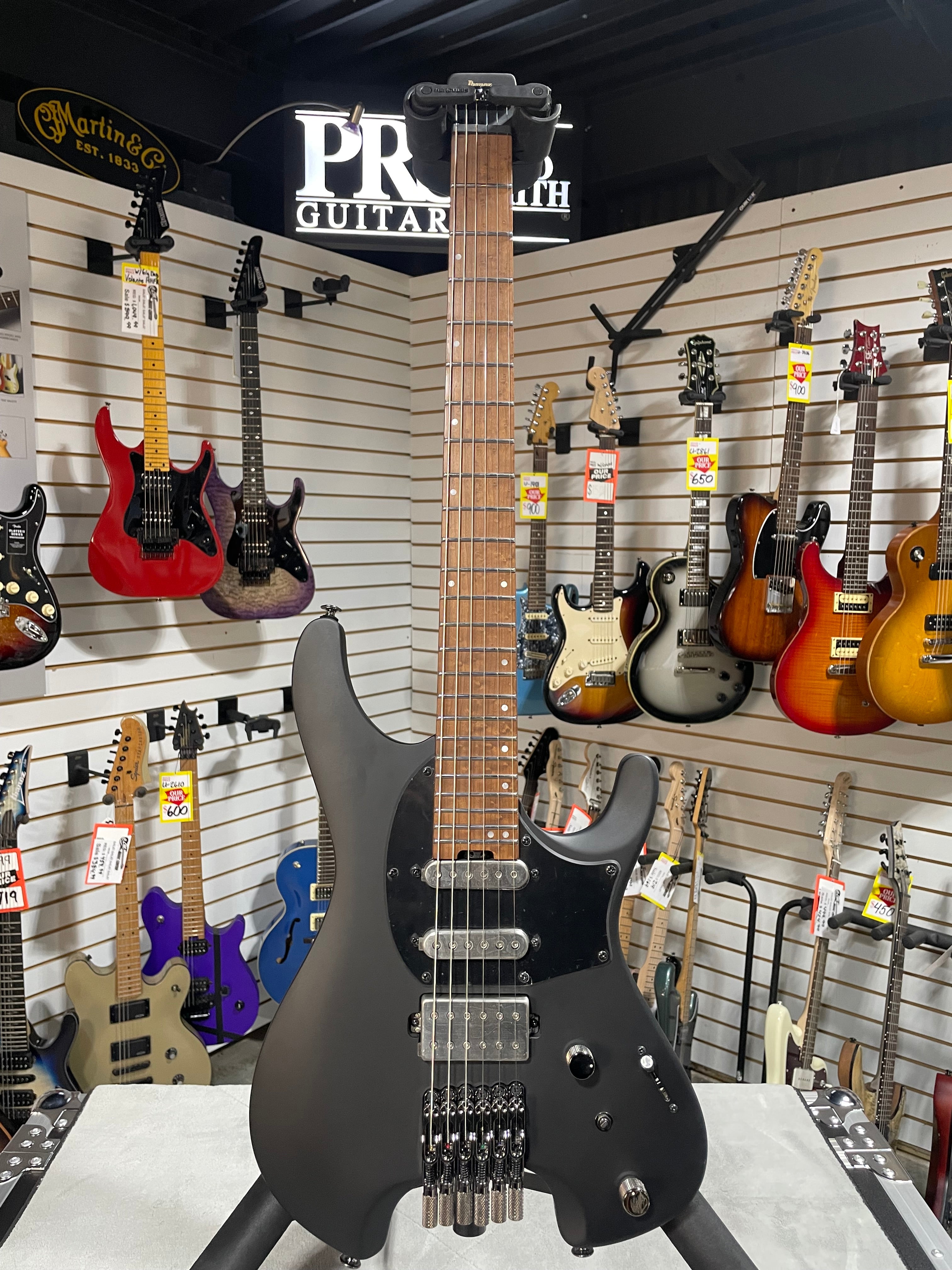 Q54 Quest Series Solidbody Electric Guitar - Black Flat #437 GET PLEK'D!