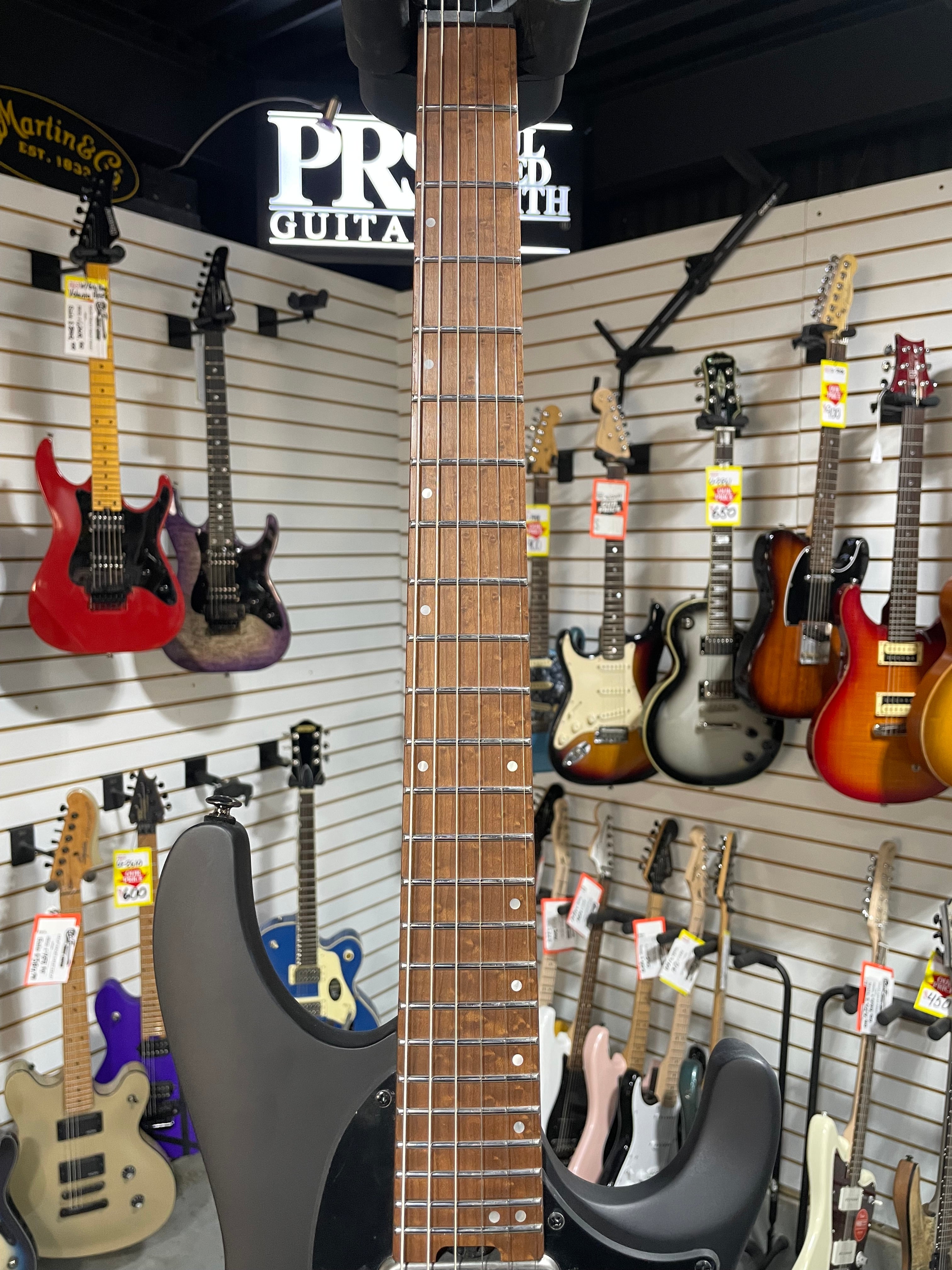 Q54 Quest Series Solidbody Electric Guitar - Black Flat #437 GET PLEK'D!