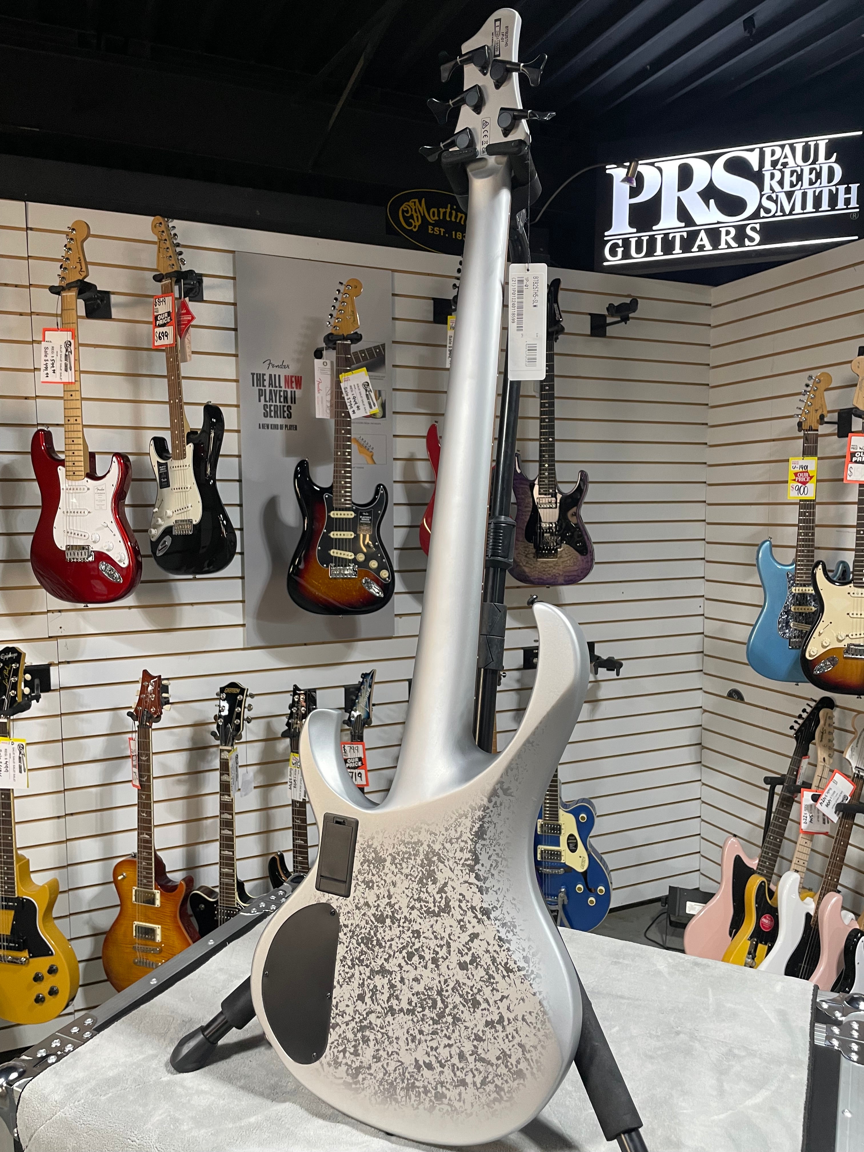 Ibanez 25th-Anniversary BTB Silver Blizzard Matte