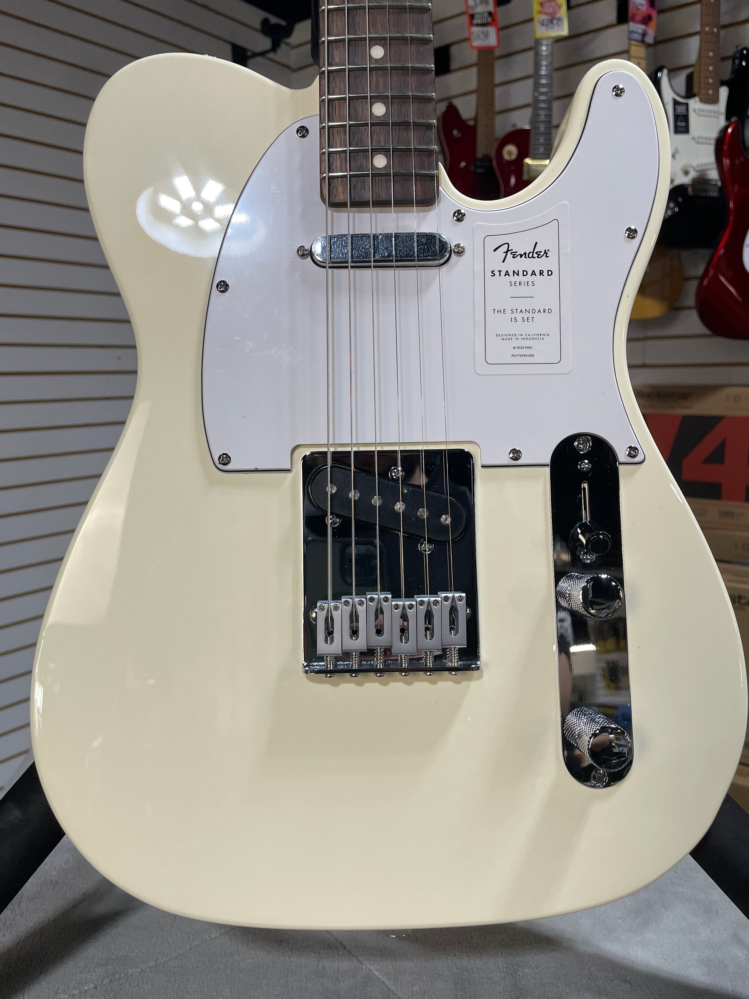 Fender Standard Telecaster Electric Guitar - Olympic White & PLEK*D #487