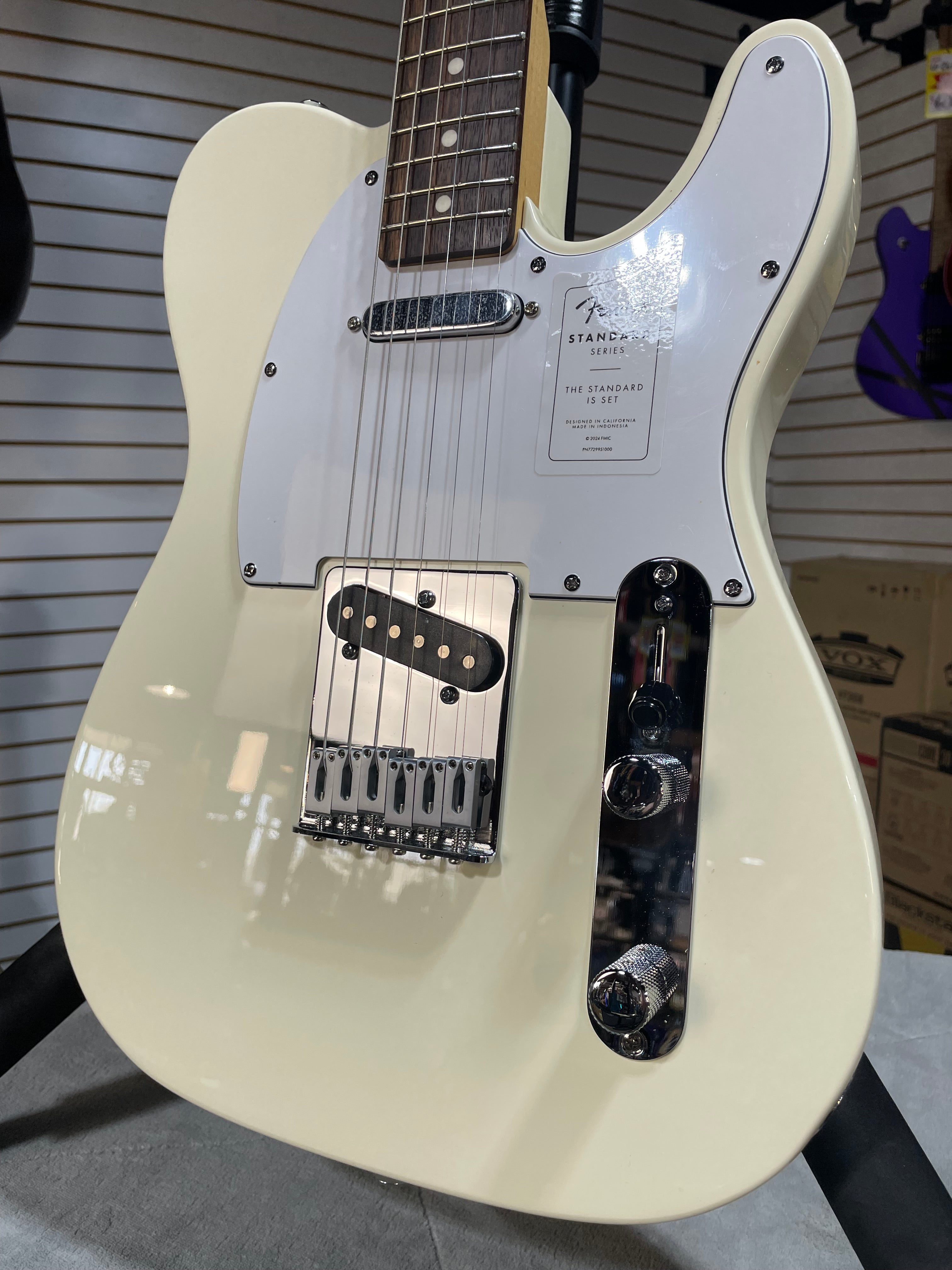 Fender Standard Telecaster Electric Guitar - Olympic White & PLEK*D #487