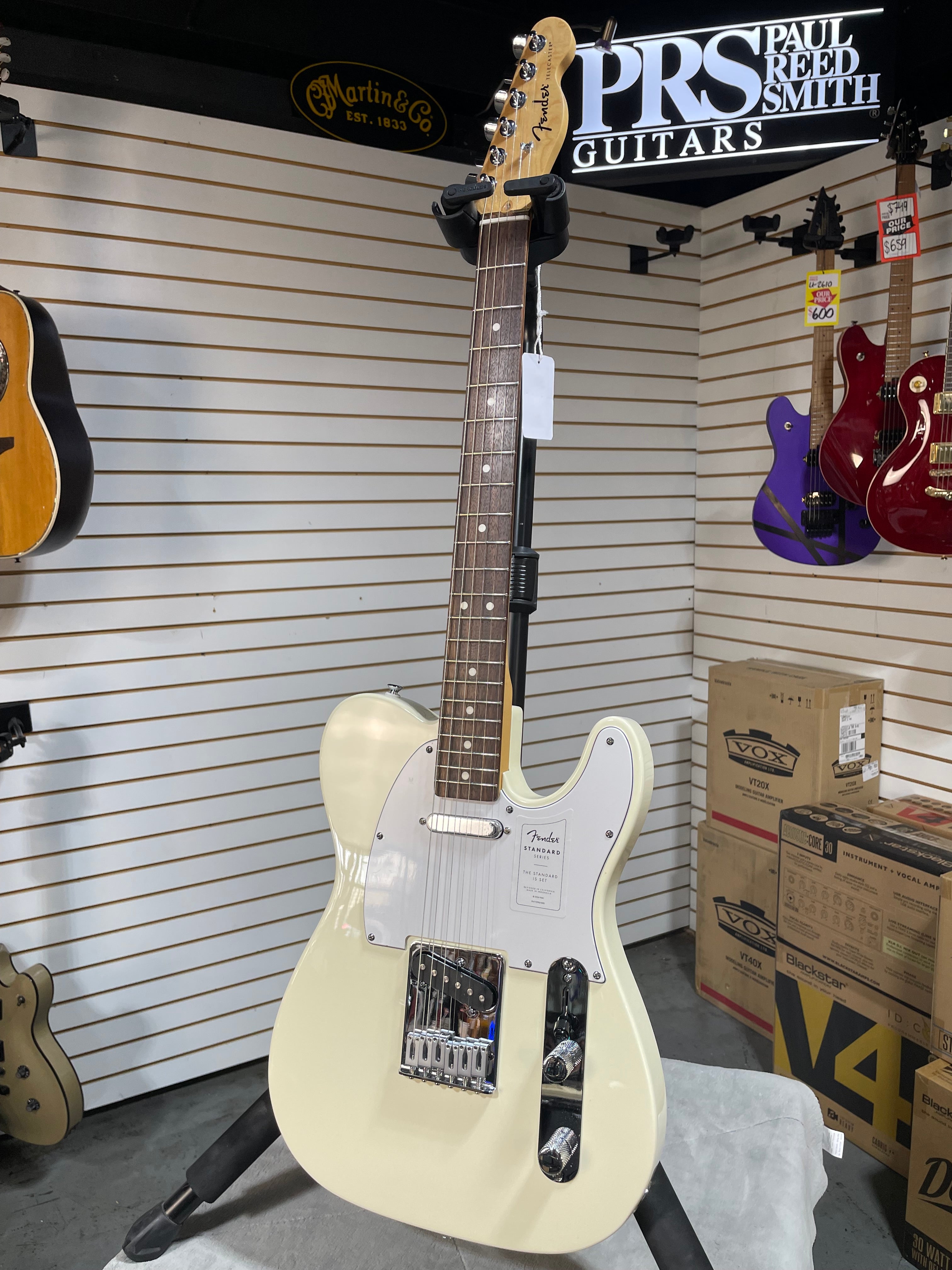 Fender Standard Telecaster Electric Guitar - Olympic White & PLEK*D #487