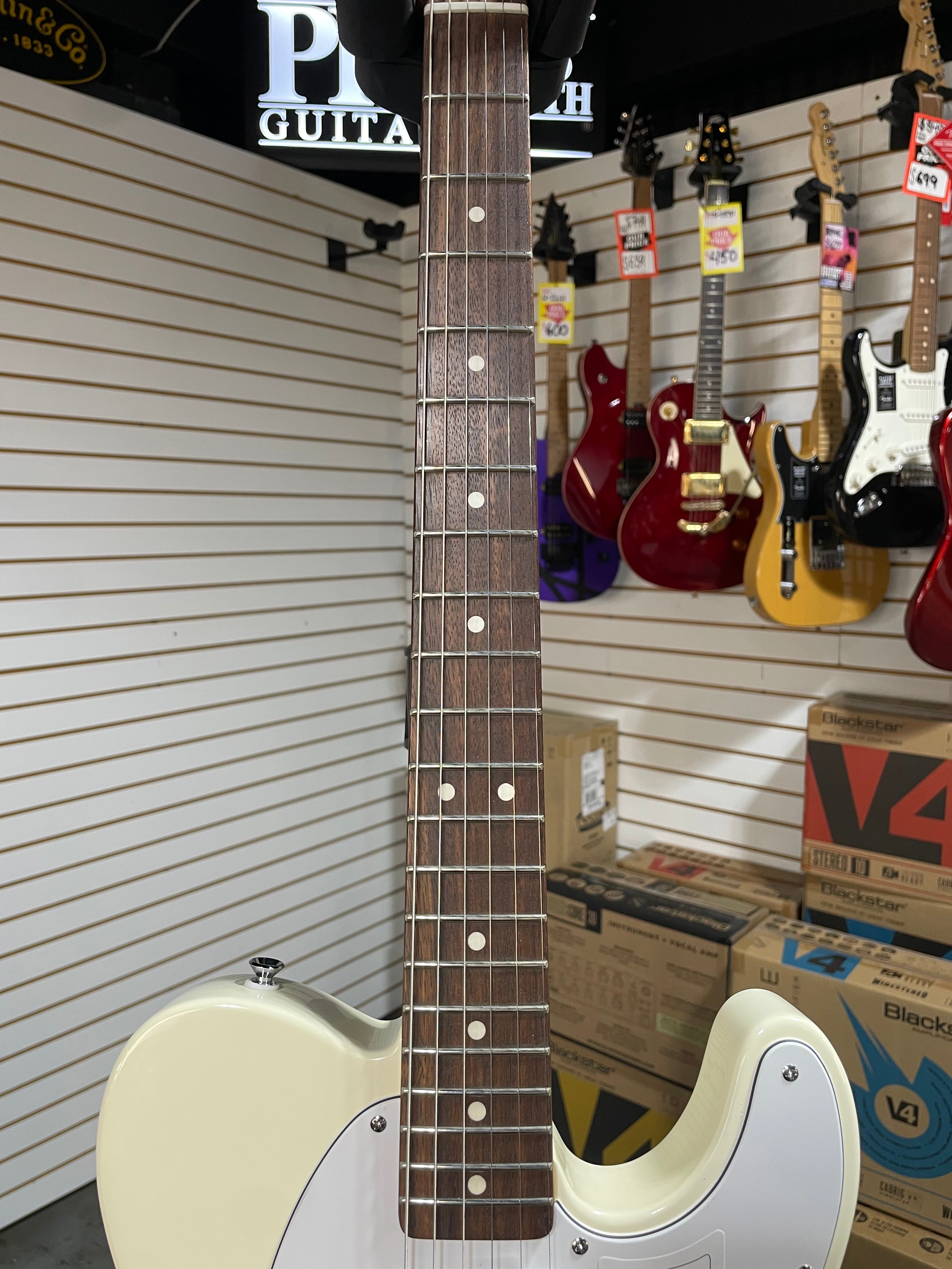 Fender Standard Telecaster Electric Guitar - Olympic White & PLEK*D #487