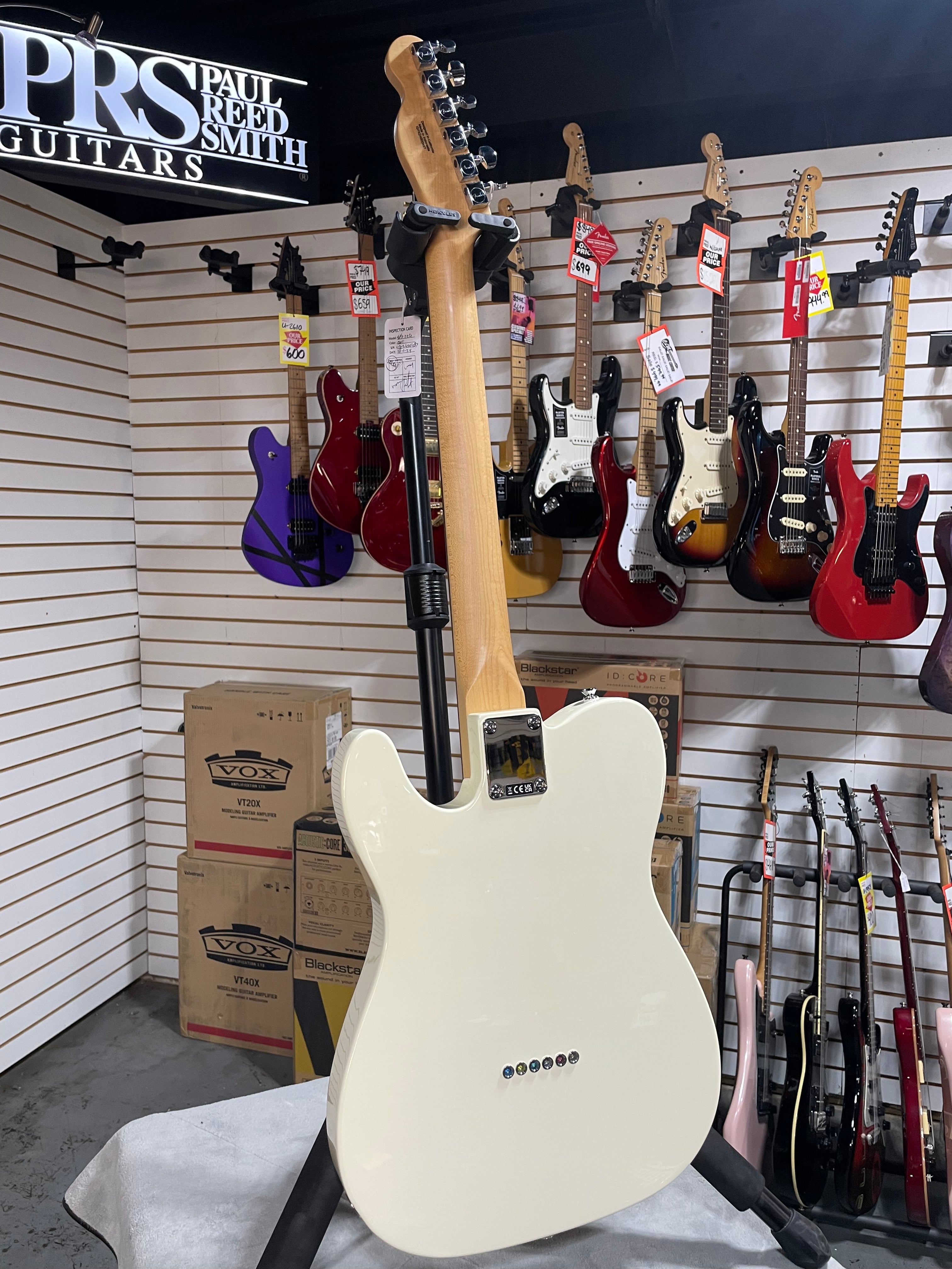 Fender Standard Telecaster Electric Guitar - Olympic White & PLEK*D #487