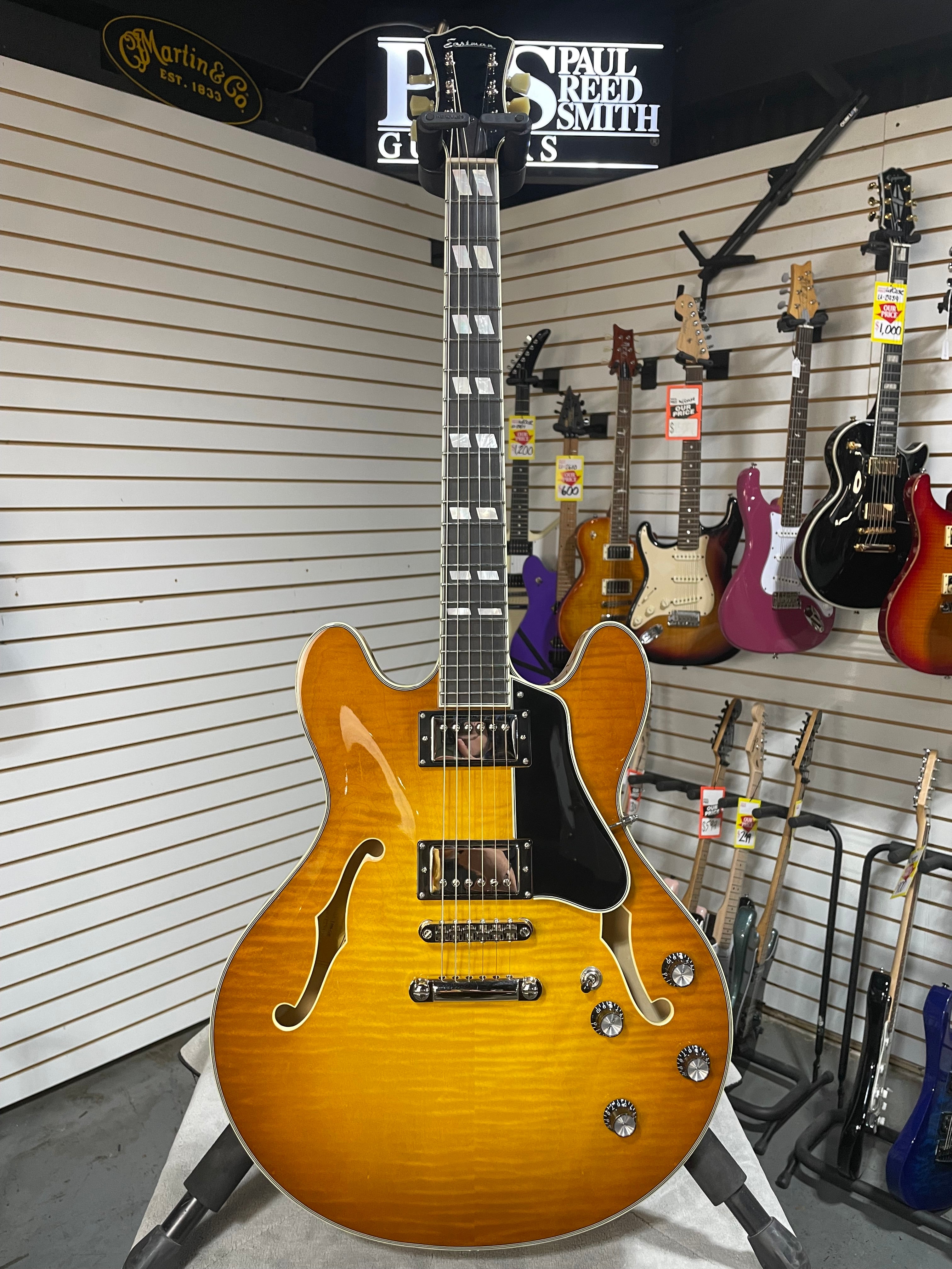 Eastman T486 Semi-Hollowbody Electric Guitar - Goldburst w/OHSC & PLEK*D #595