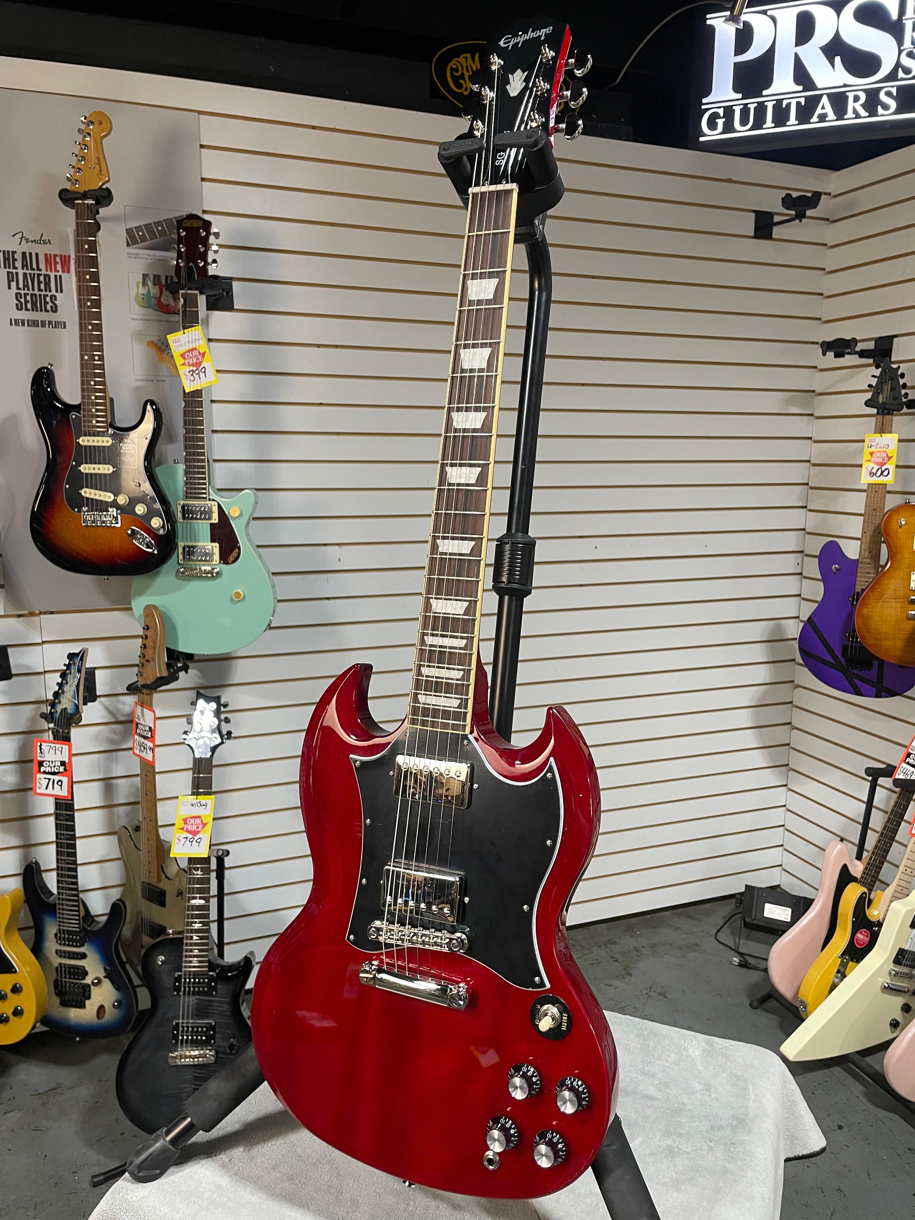 Epiphone SG Standard Electric Guitar - Cherry w/ Gig Bag & PLEK*D #614