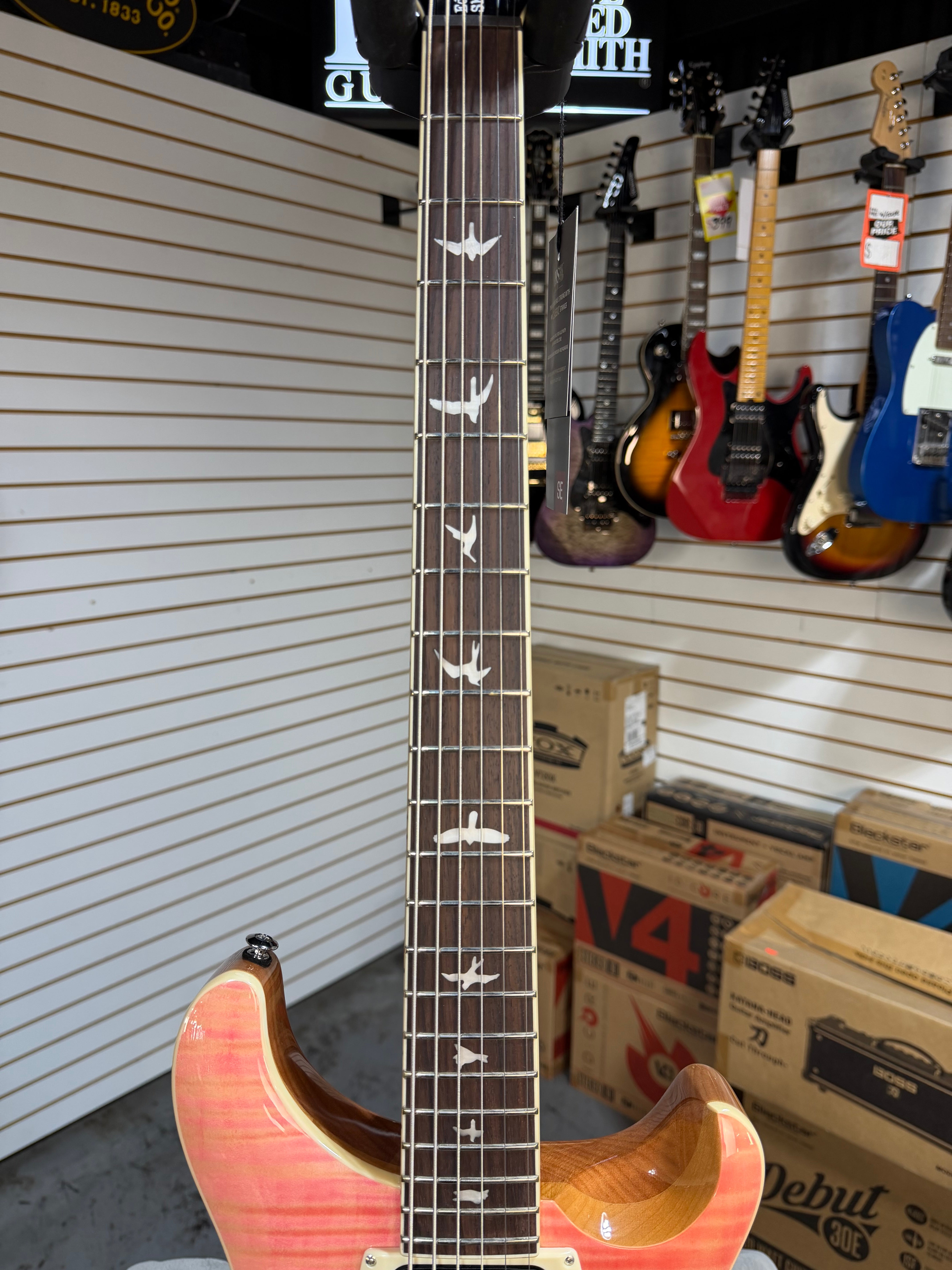 PRS SE Ed Sheeran Signature Hollowbody I Piezo Baritone Pink Ombre