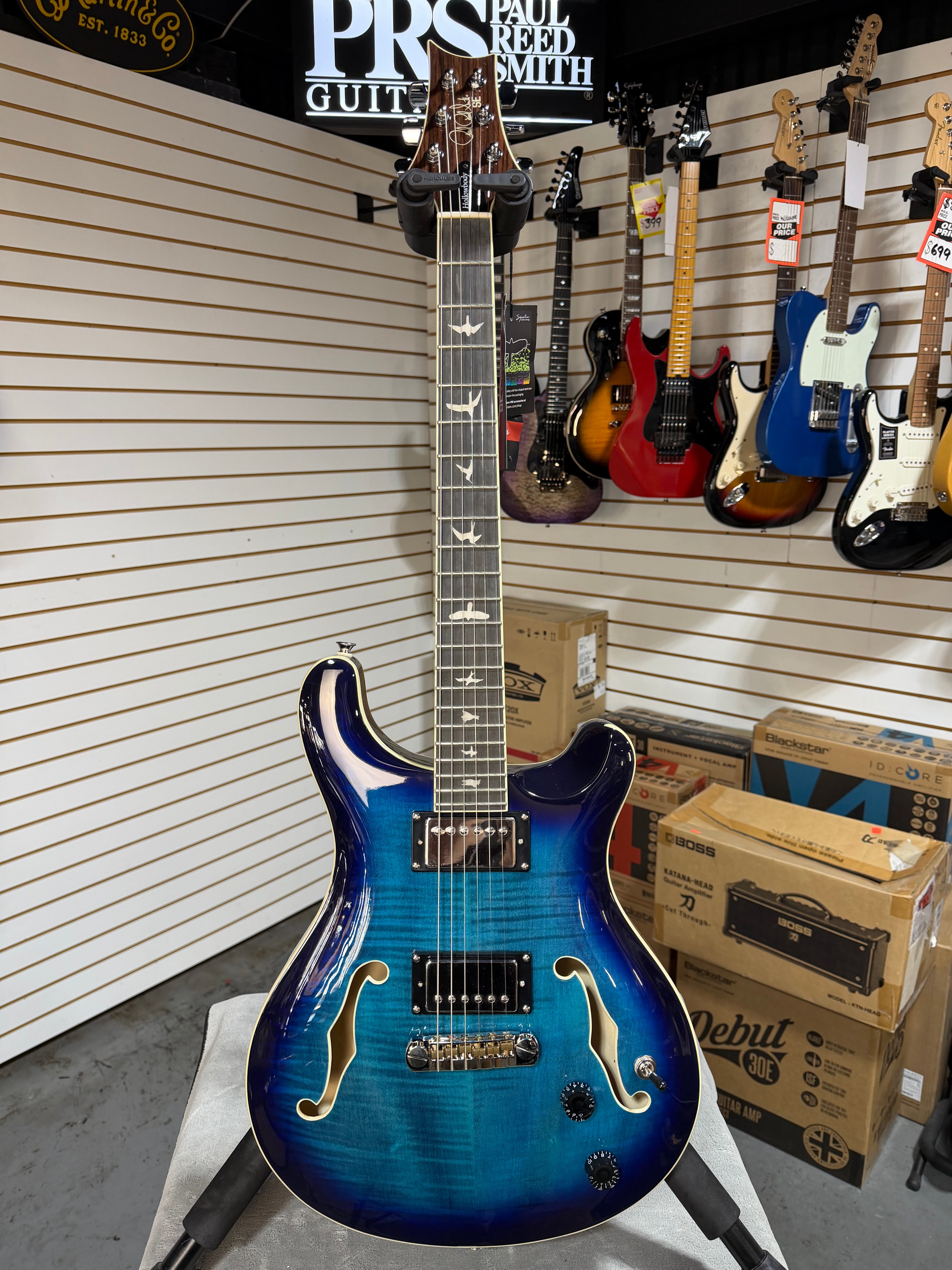 PRS SE Hollowbody II Faded Blue Burst