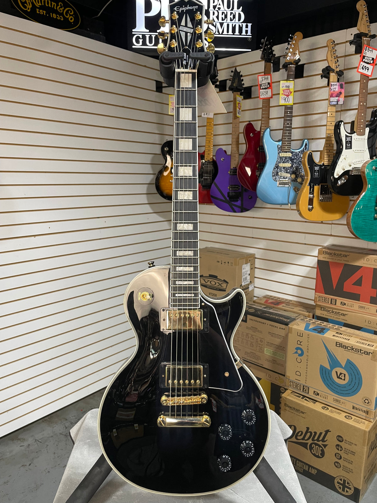 Epiphone Les Paul Custom Ebony w/Crossrock Hardshell Case