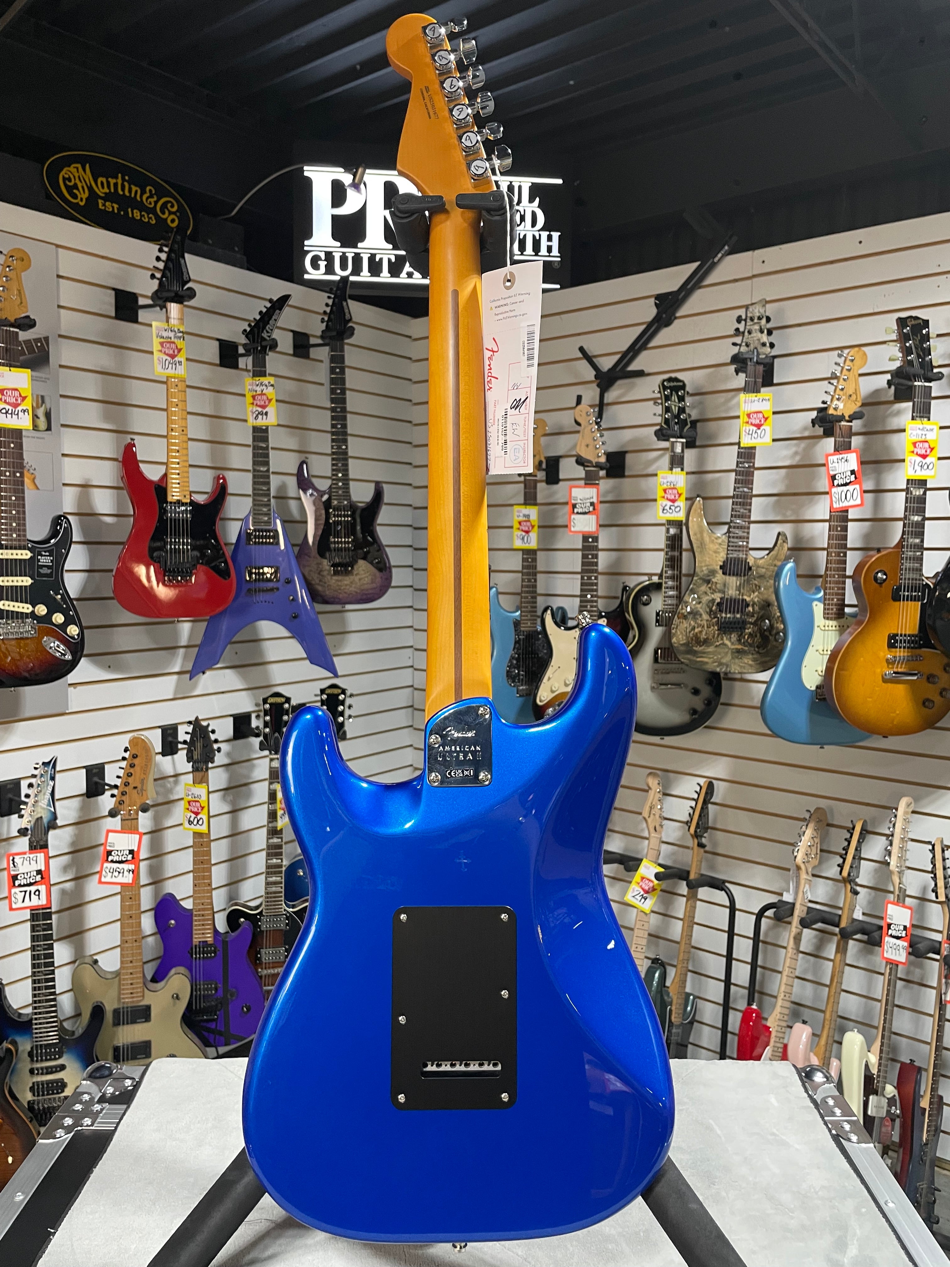 Fender American Ultra II Stratocaster - Noble Blue w/ Maple Fingerboard w/ OHSC & PLEK*D #677