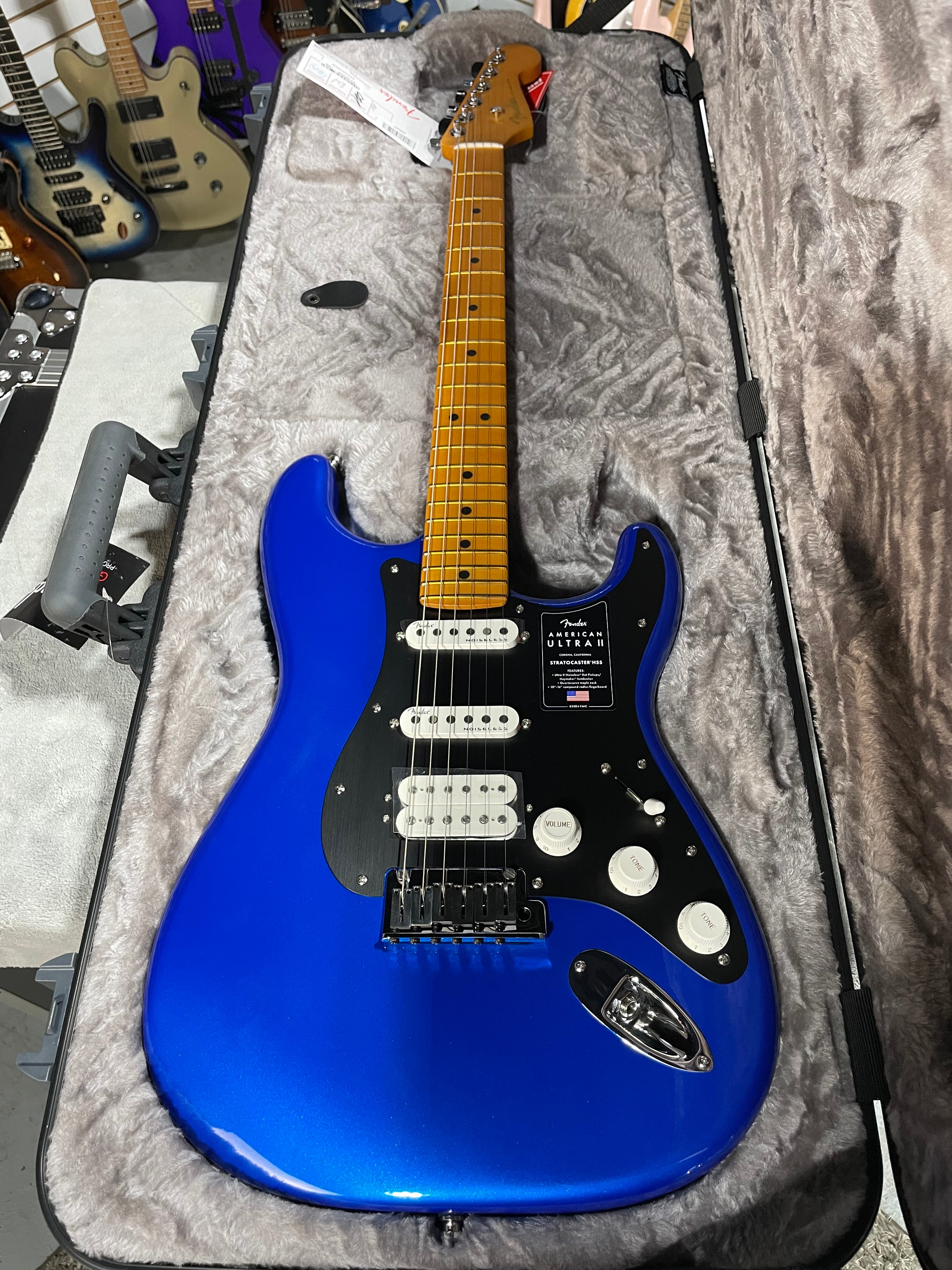 Fender American Ultra II Stratocaster - Noble Blue w/ Maple Fingerboard w/ OHSC & PLEK*D #677