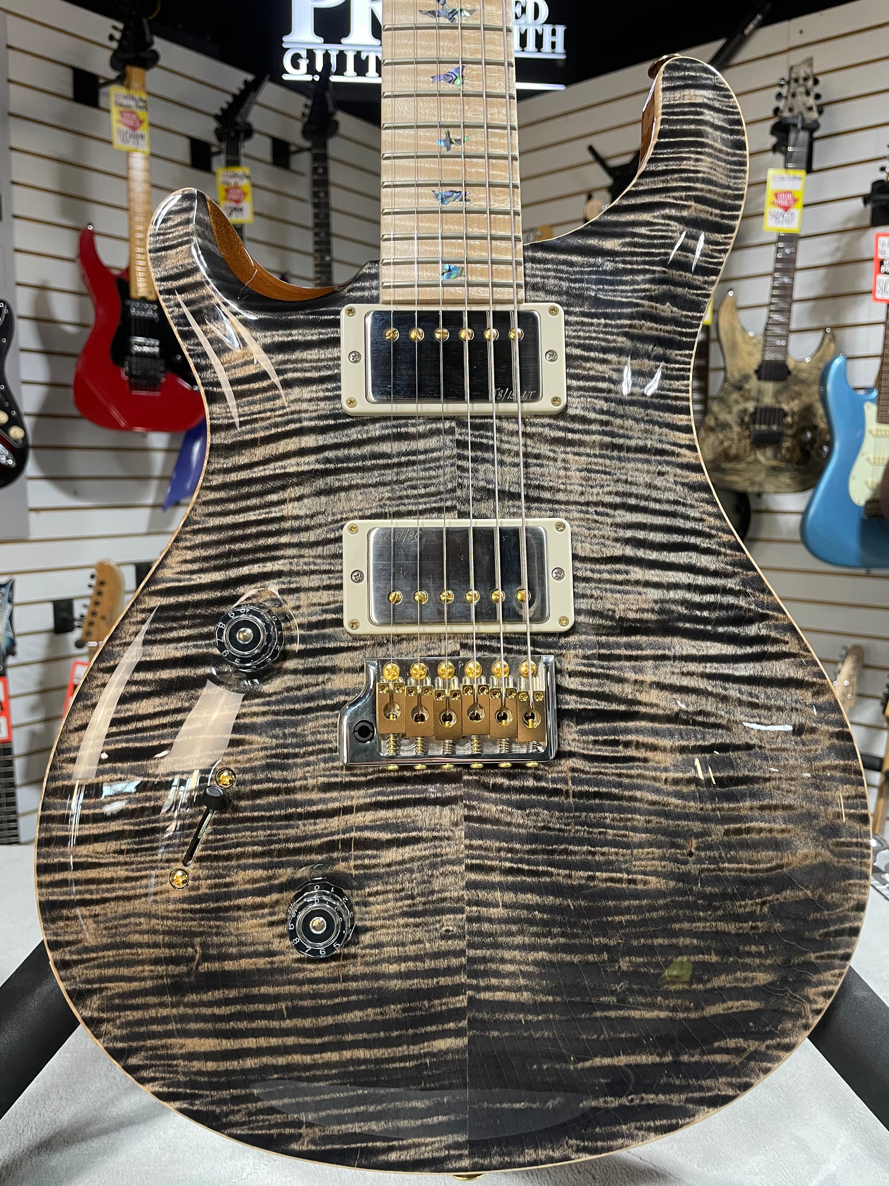 Wood Library Custom 24 Left Handed - Charcoal #284 GET PLEK'D!