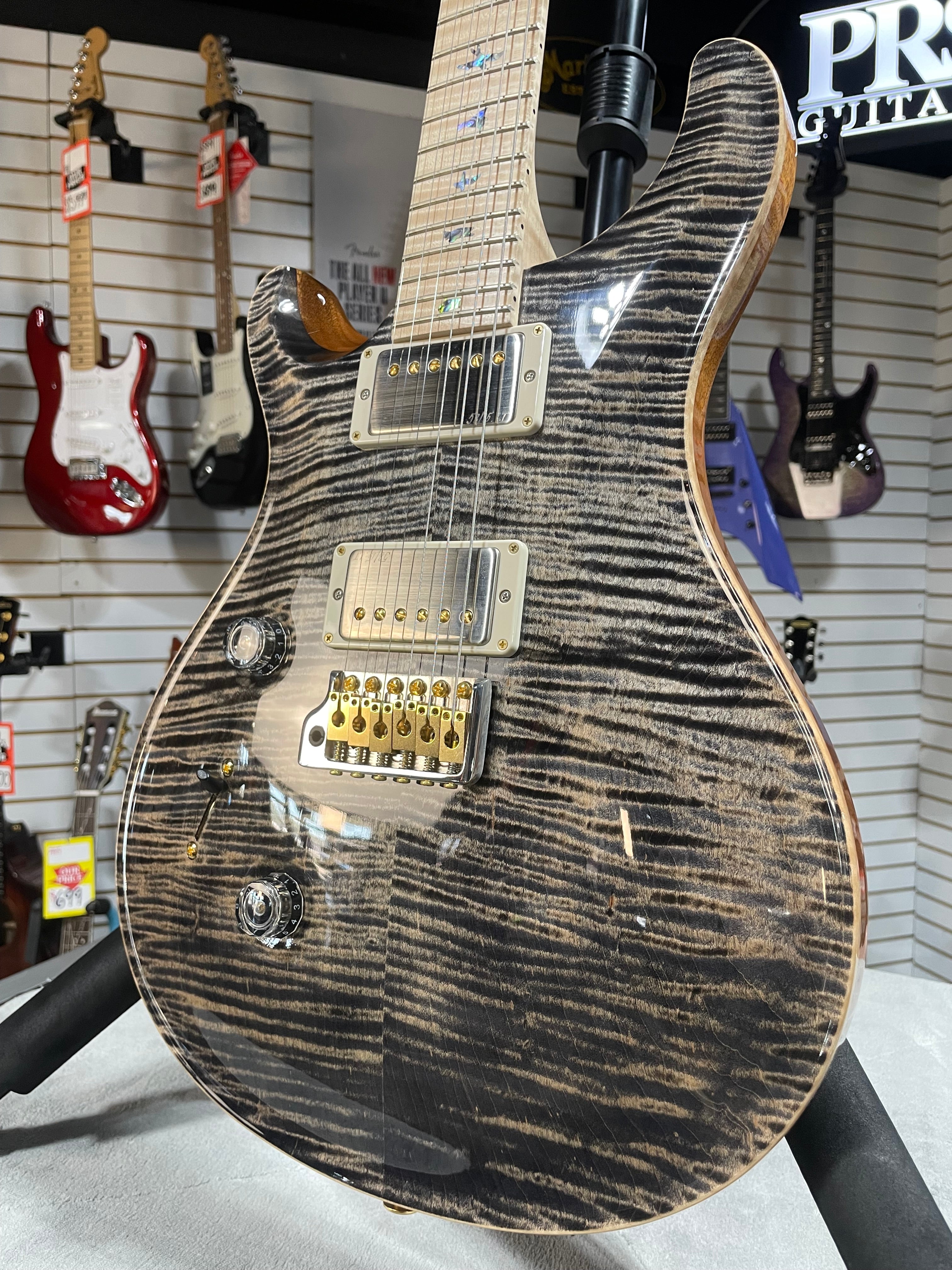 Wood Library Custom 24 Left Handed - Charcoal #284 GET PLEK'D!