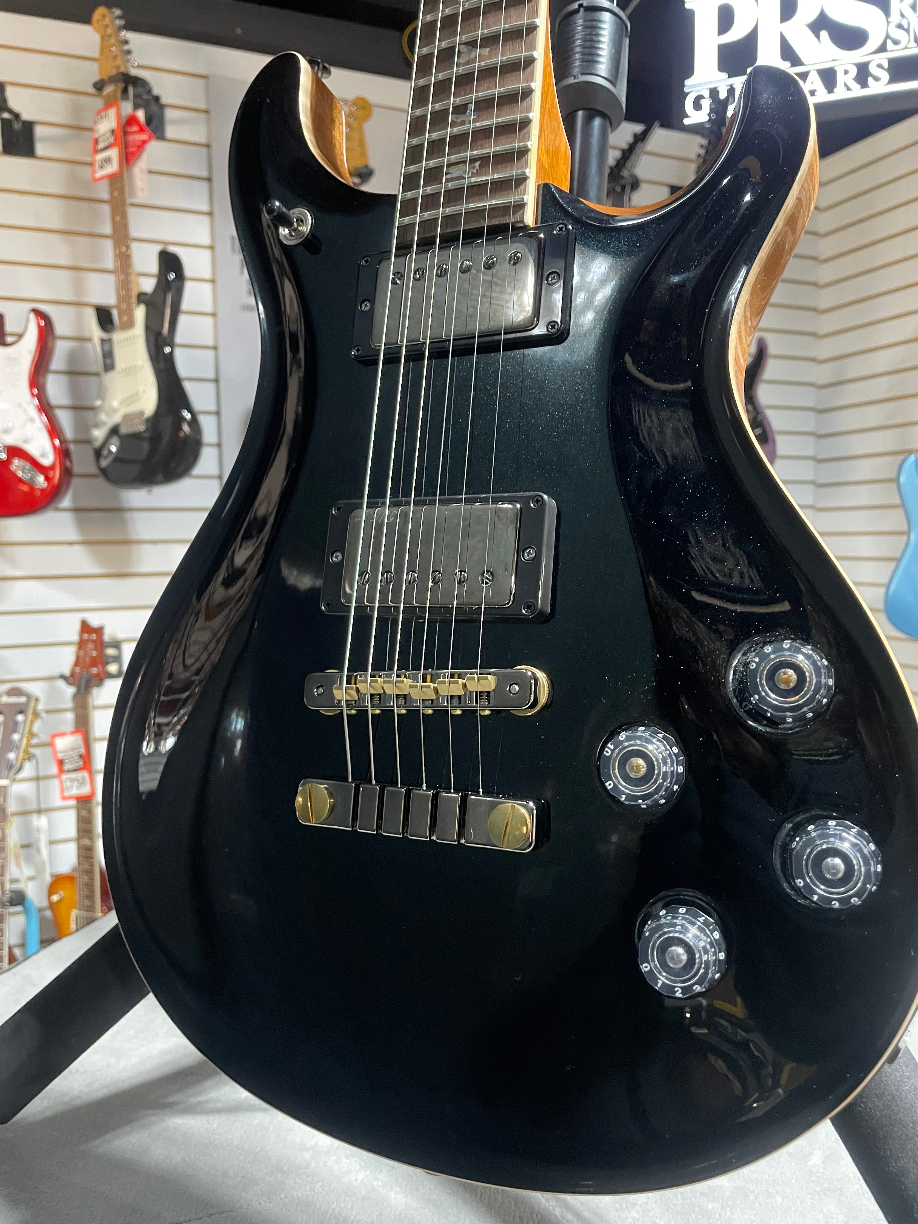 McCarty 594 Electric Guitar - Custom Color Black Metallic w/Natural Back Braz FB #836 GET PLEK'D!