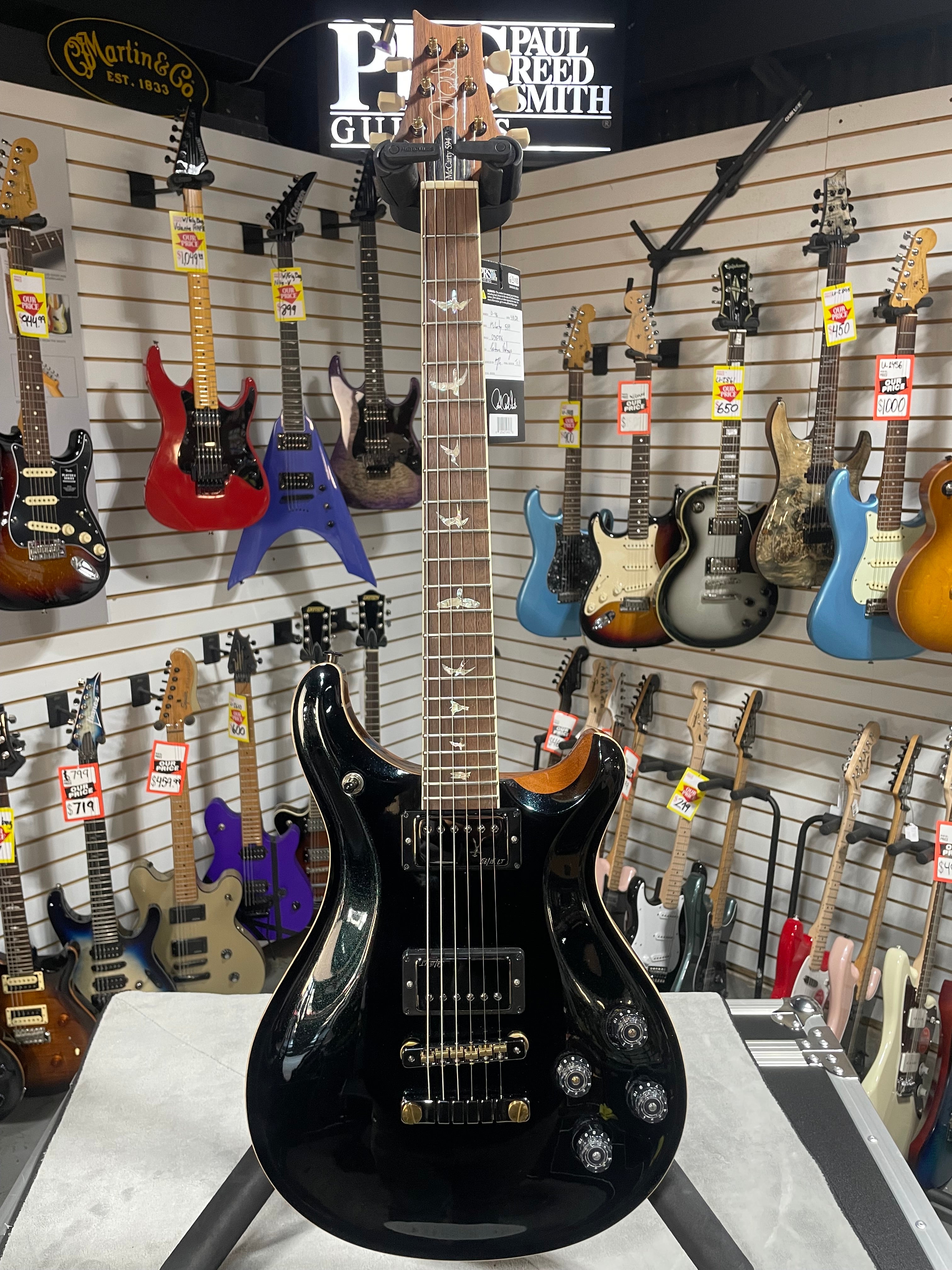 McCarty 594 Electric Guitar - Custom Color Black Metallic w/Natural Back Braz FB #836 GET PLEK'D!