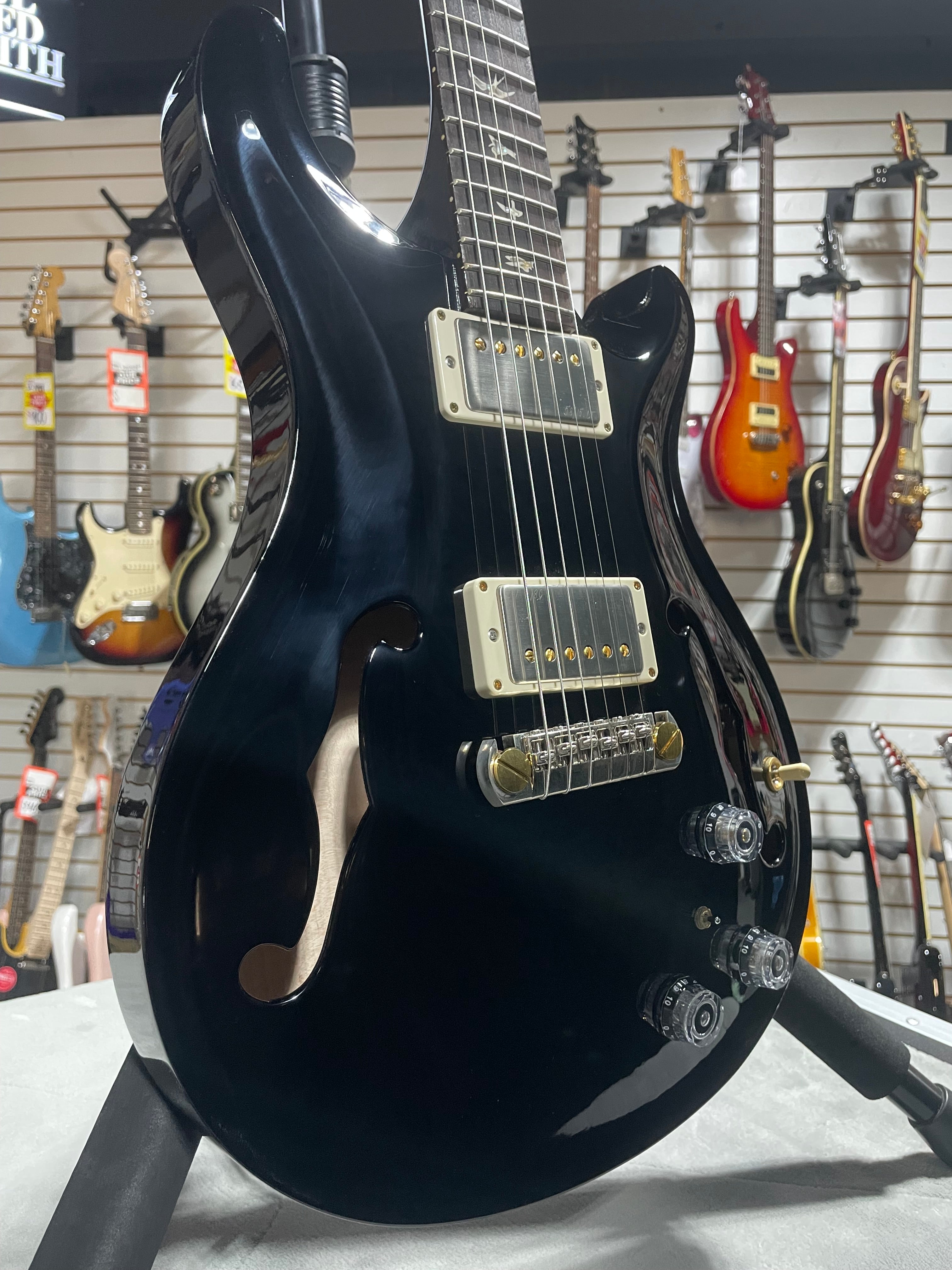 Hollowbody II Piezo Electric Guitar - Custom Color Piano Black #442 GET PLEK'D!