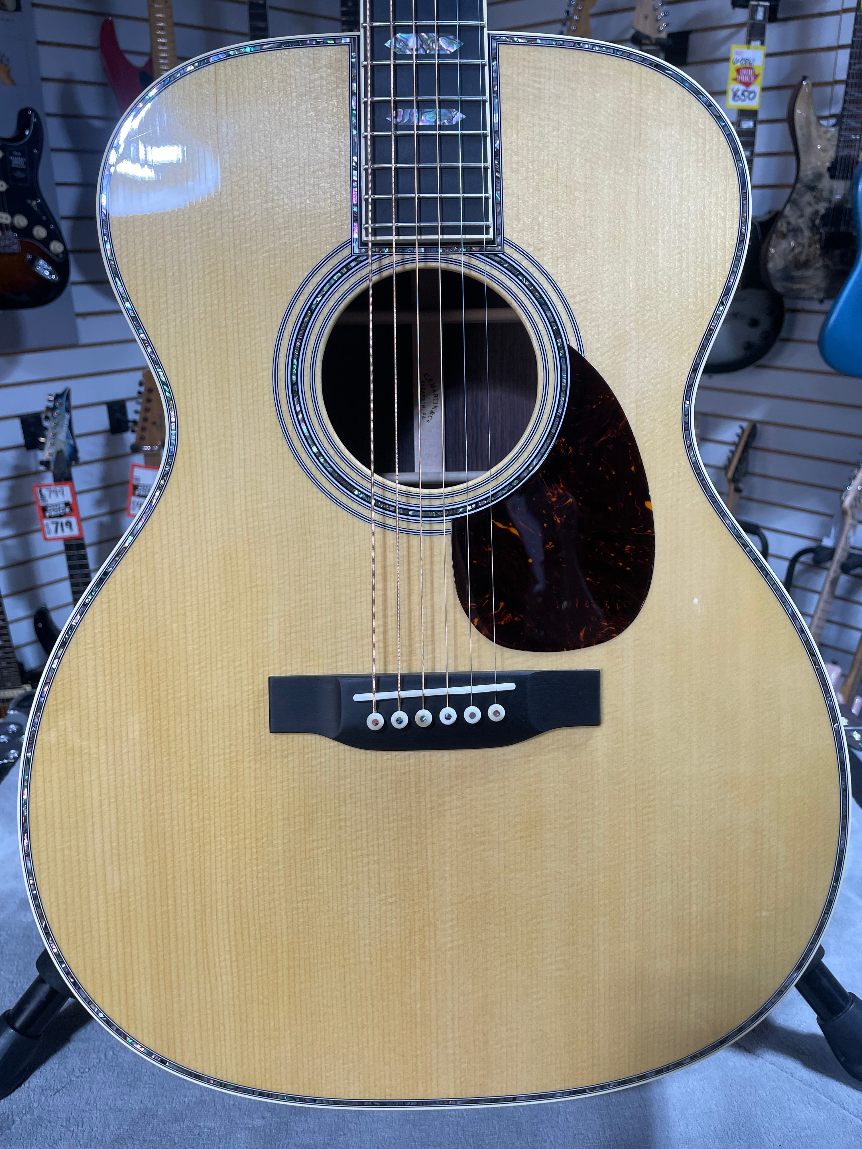 2025 Martin OM-45 Standard Series Acoustic Guitar- Natural w/ OHSC & PLEK*D #300