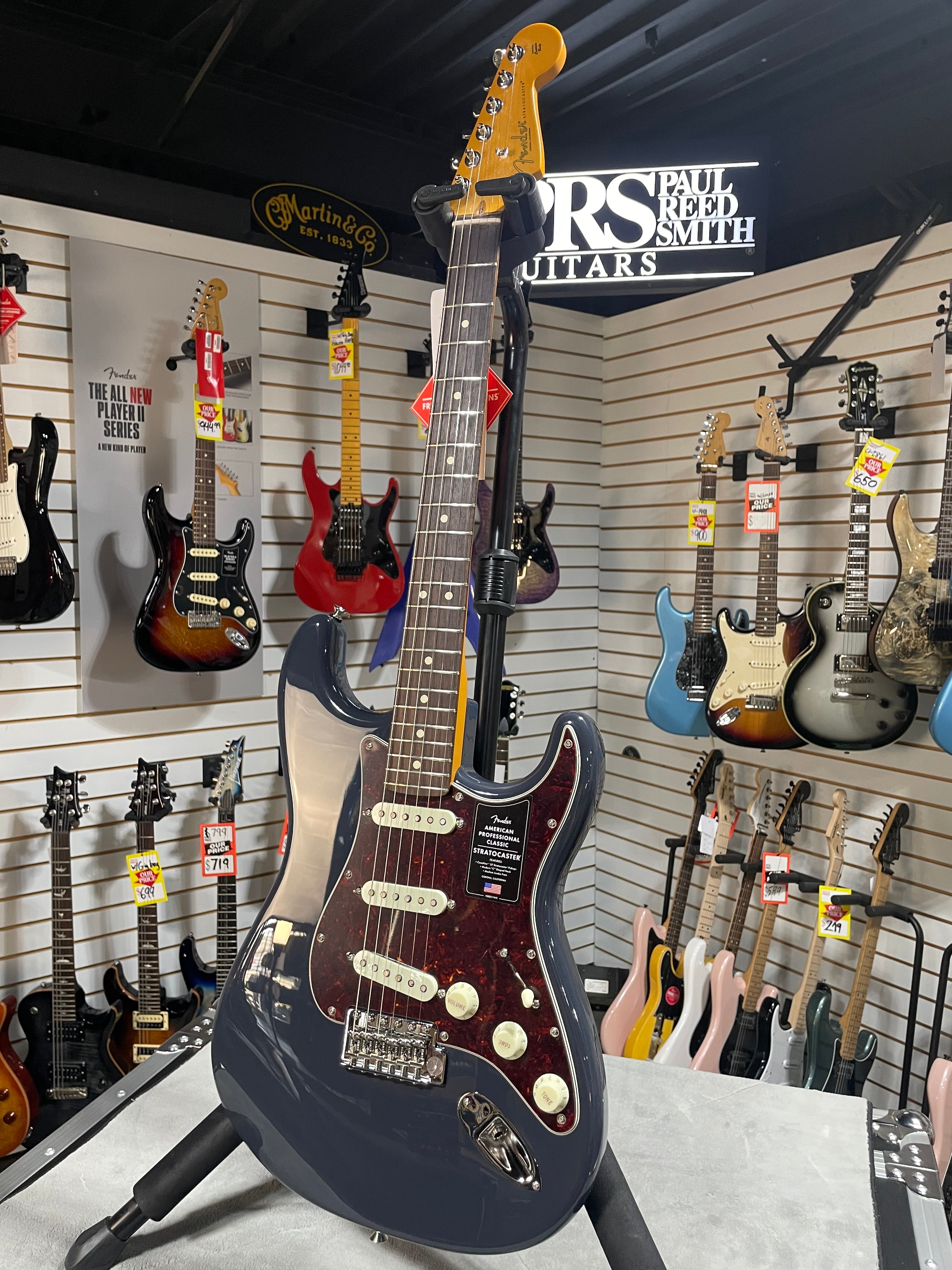 Fender American Professional Classic Stratocaster - Faded Black w/ Gig Bag & PLEK*D #669