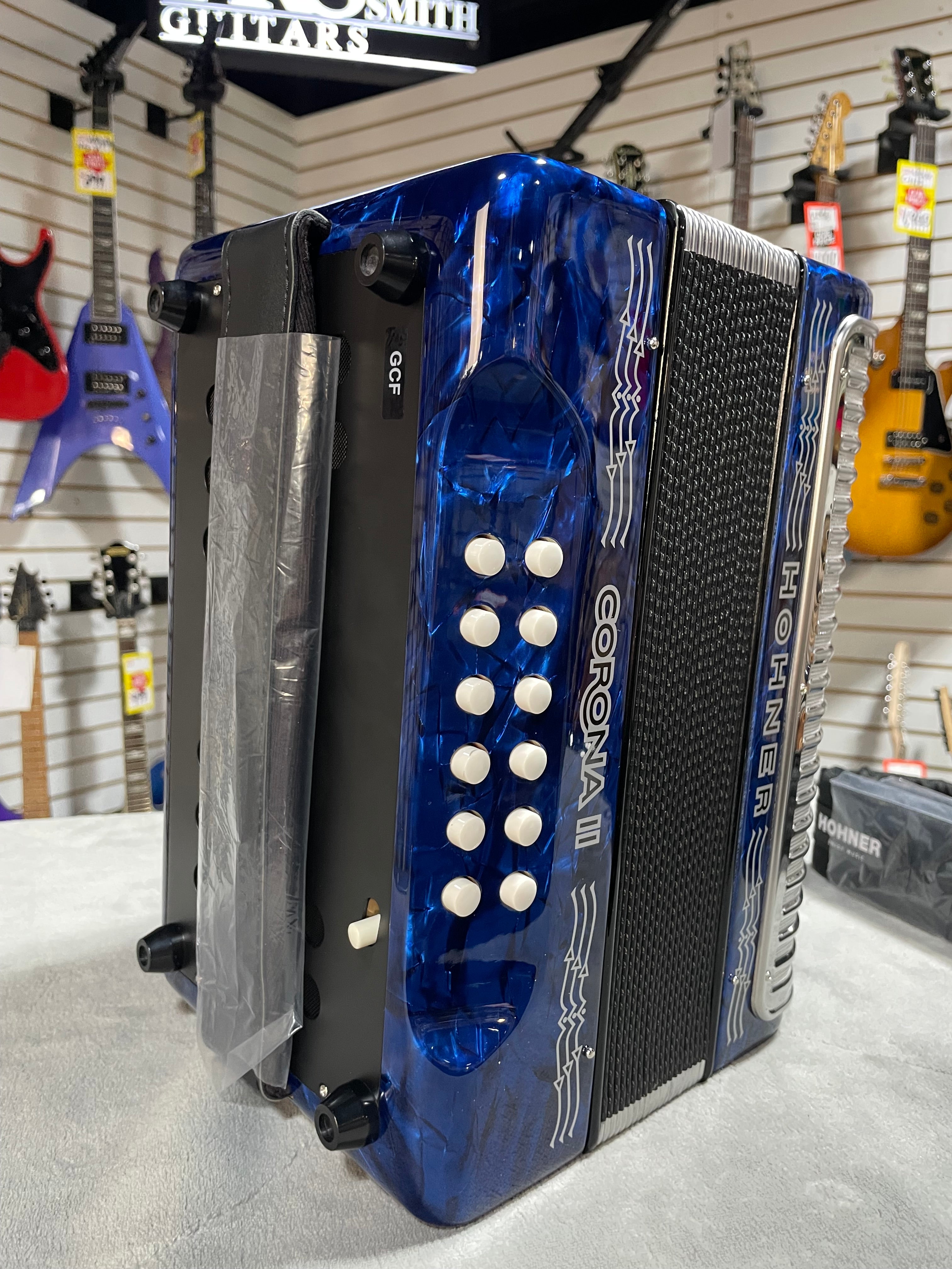 Hohner Corona II 3500 GCF Button Accordion - Dark Blue