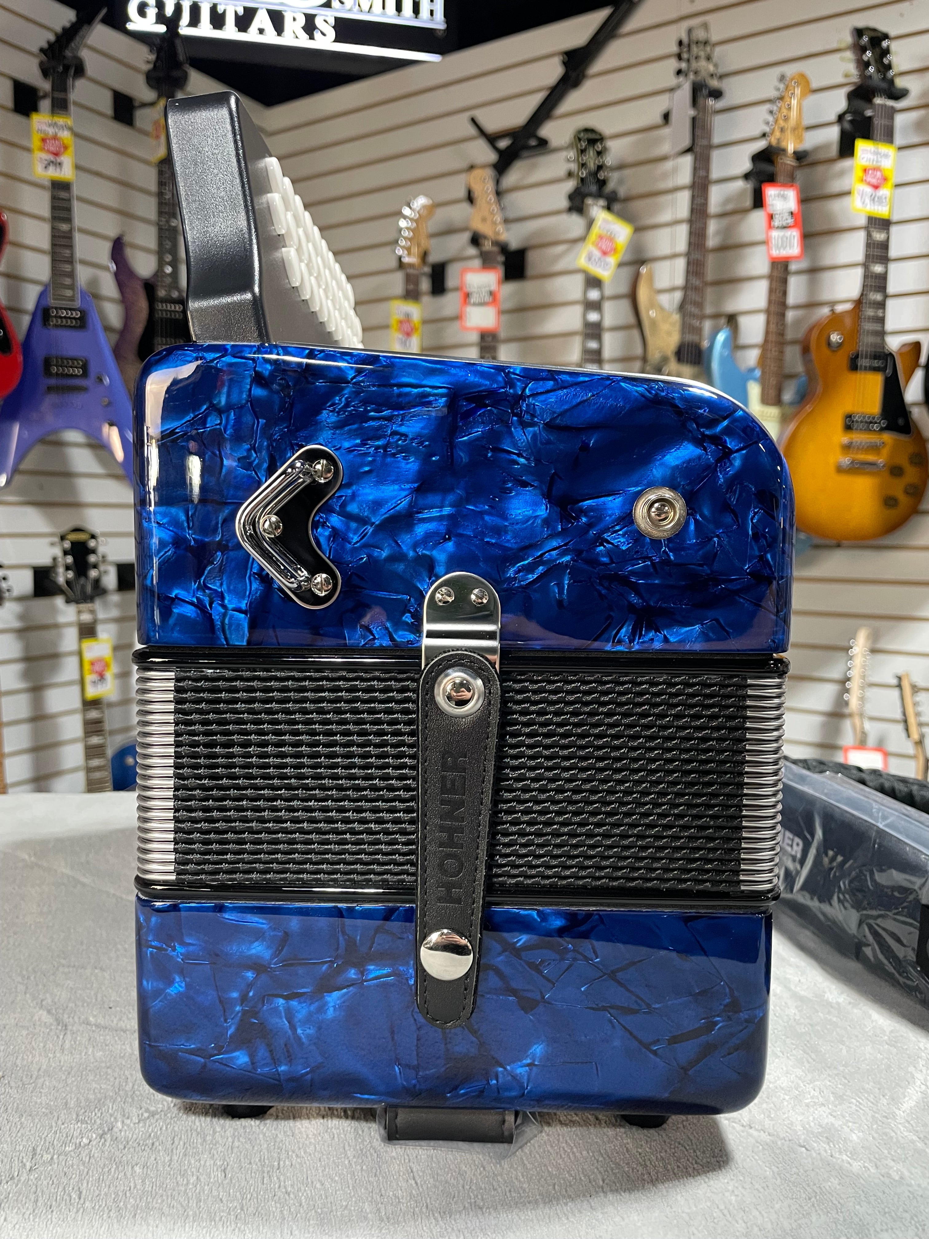 Hohner Corona II 3500 GCF Button Accordion - Dark Blue