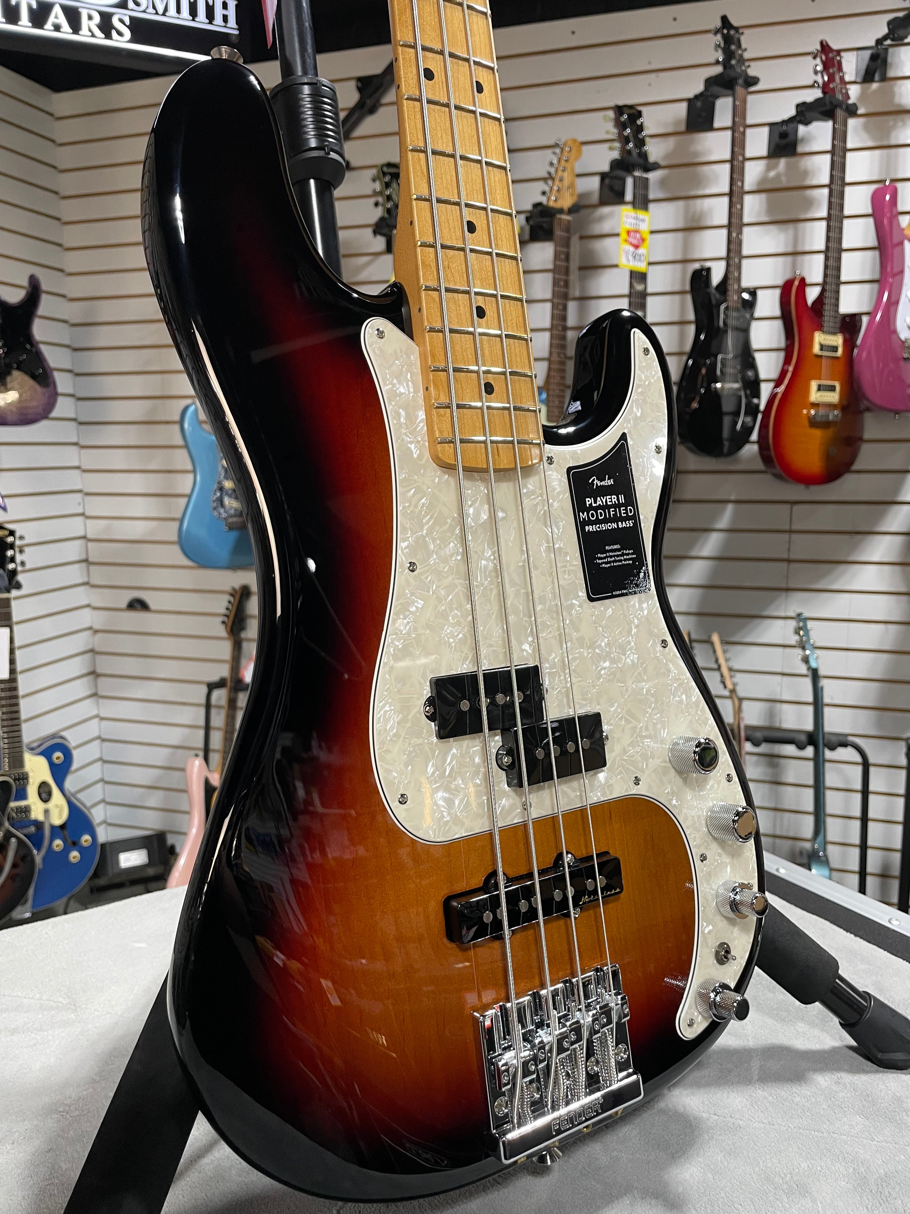 Player II Modified Active Precision Bass - 3-tone Sunburst, Maple Fingerboard #869 GET PLEK'D!