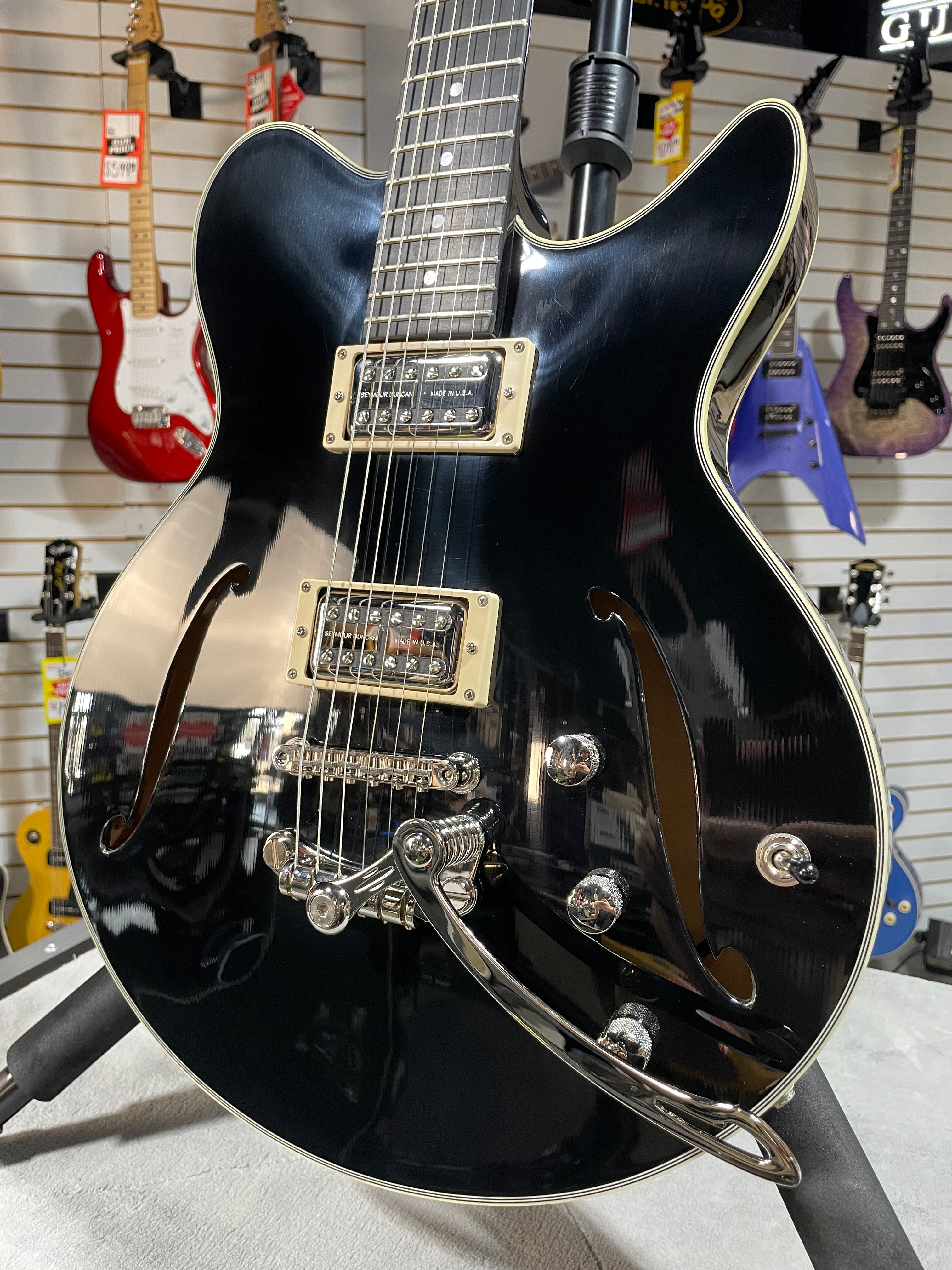 Romeo NYC Semi-hollowbody Electric Guitar - Black #298 GET PLEK'D!