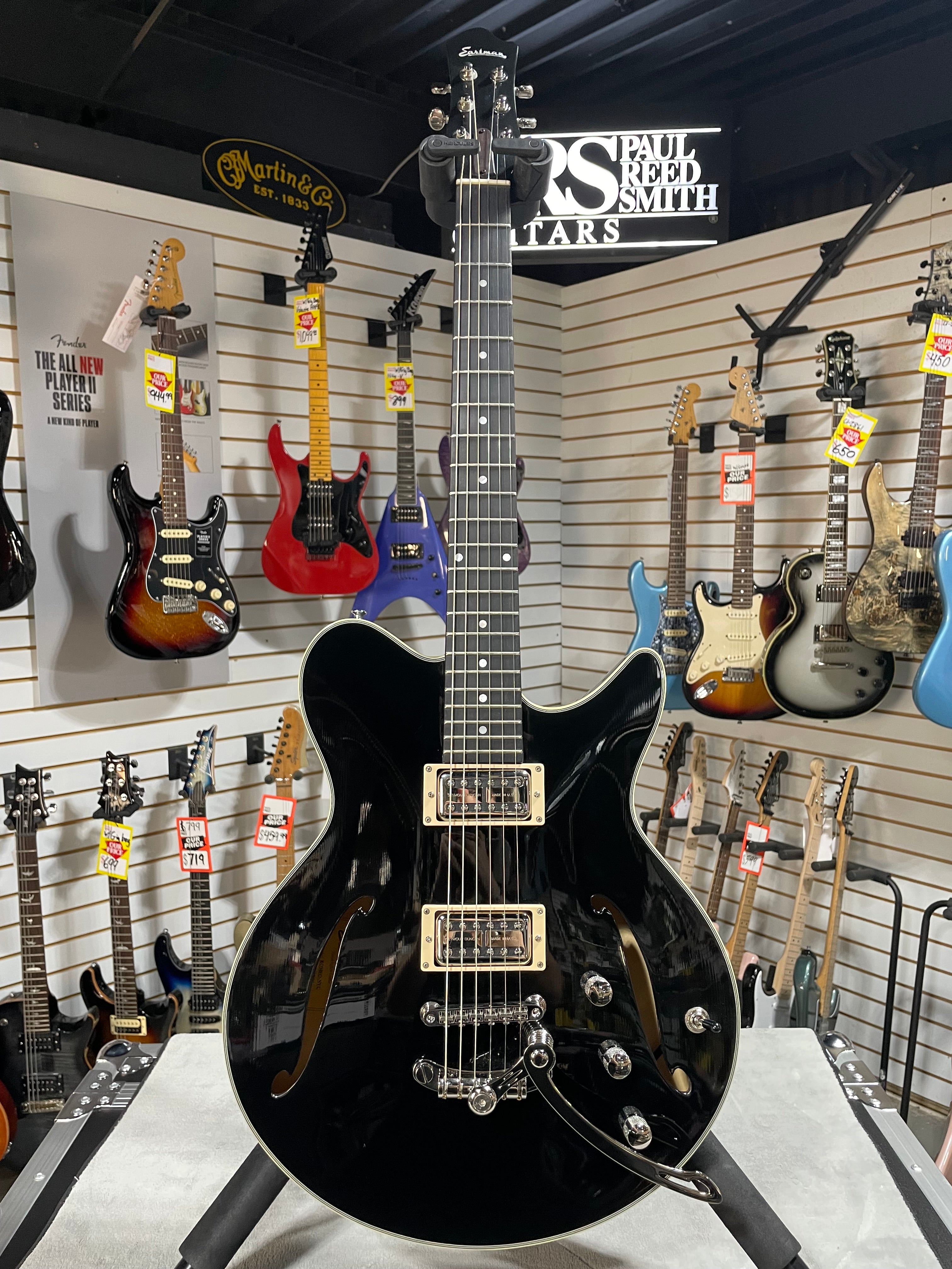 Romeo NYC Semi-hollowbody Electric Guitar - Black #298 GET PLEK'D!