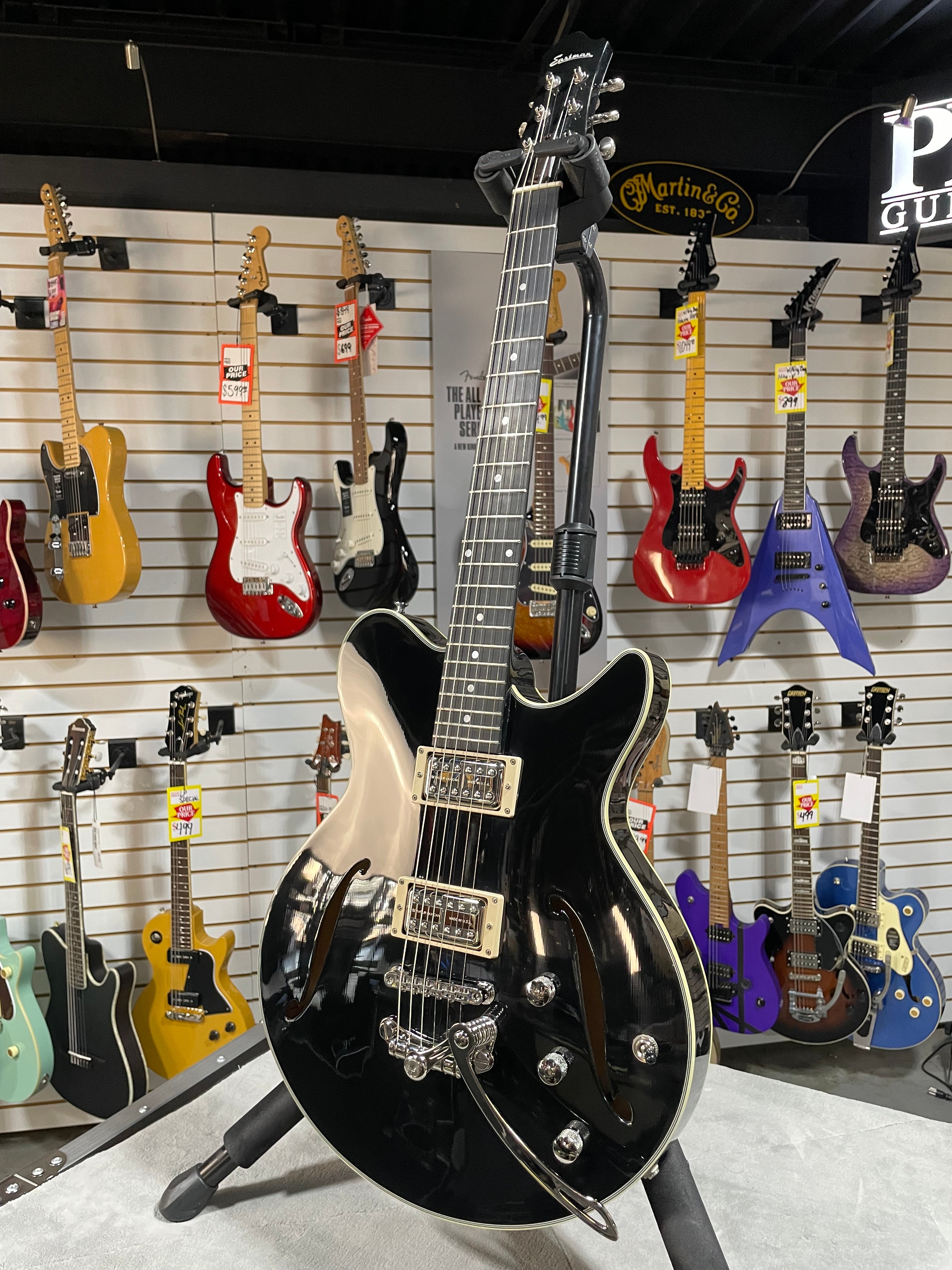 Romeo NYC Semi-hollowbody Electric Guitar - Black #298 GET PLEK'D!