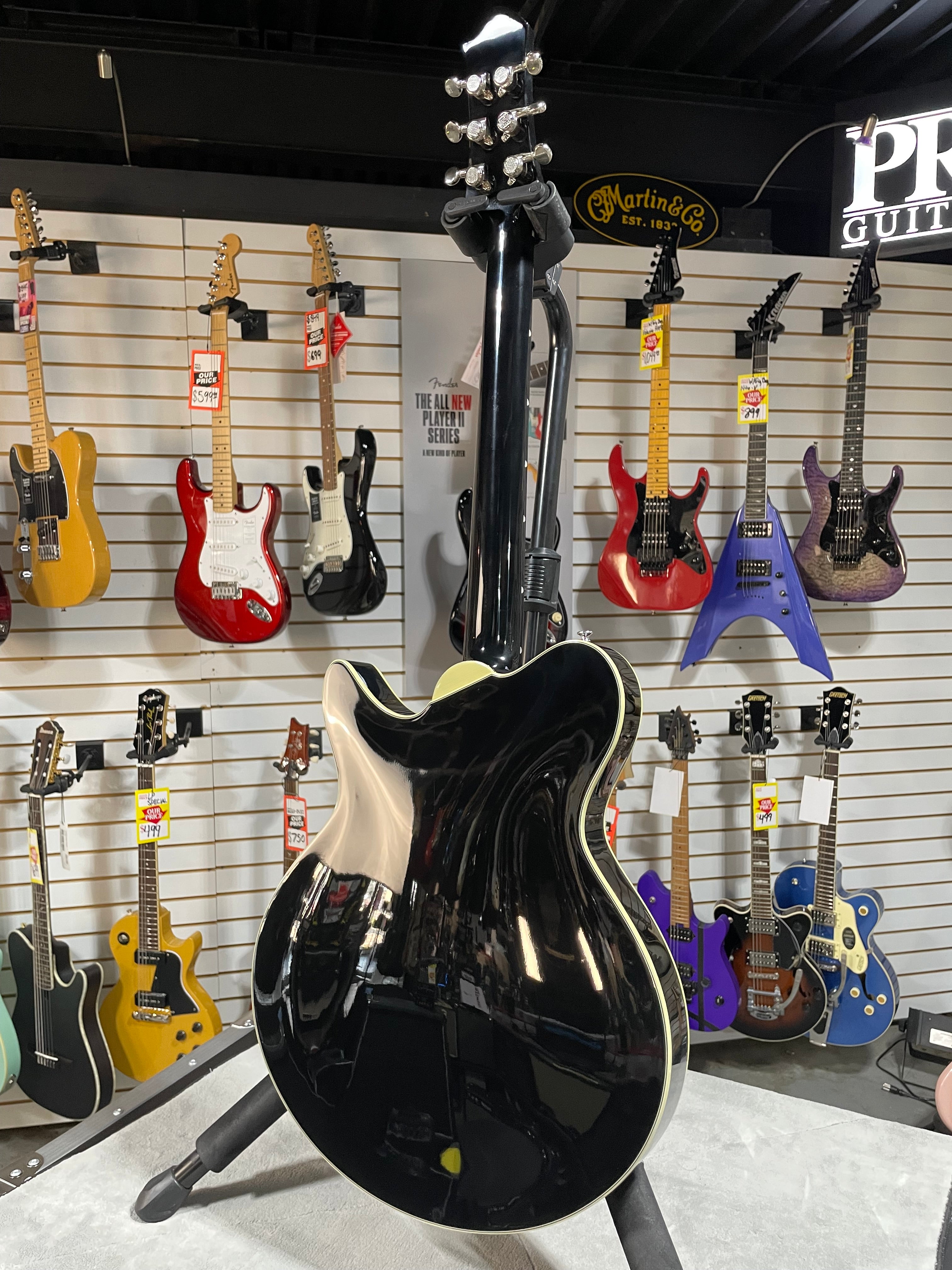 Romeo NYC Semi-hollowbody Electric Guitar - Black #298 GET PLEK'D!