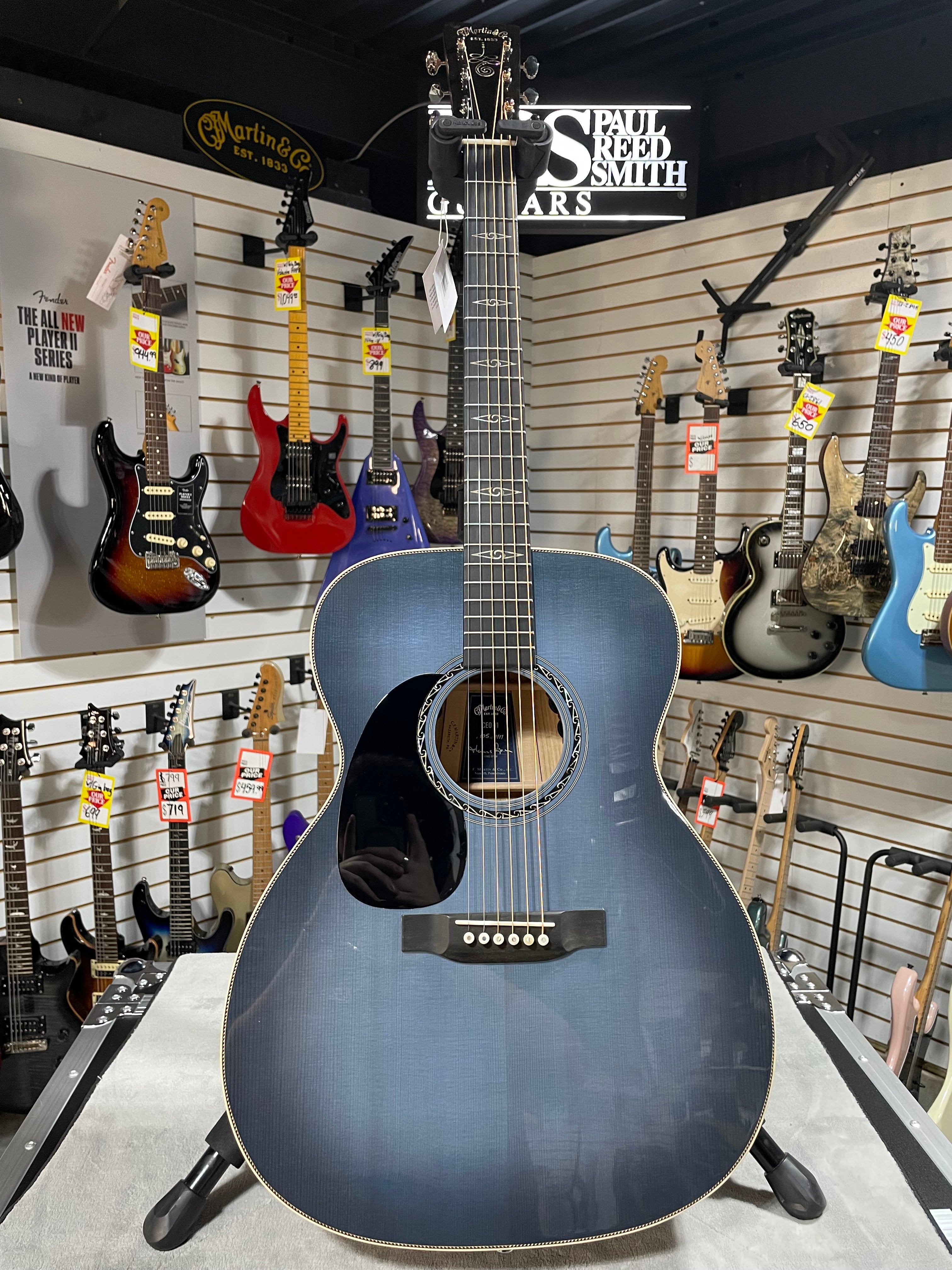 Martin CEO-11 Left Handed Acoustic Guitar - Blue Burst w/OHSC & PLEK*D #929