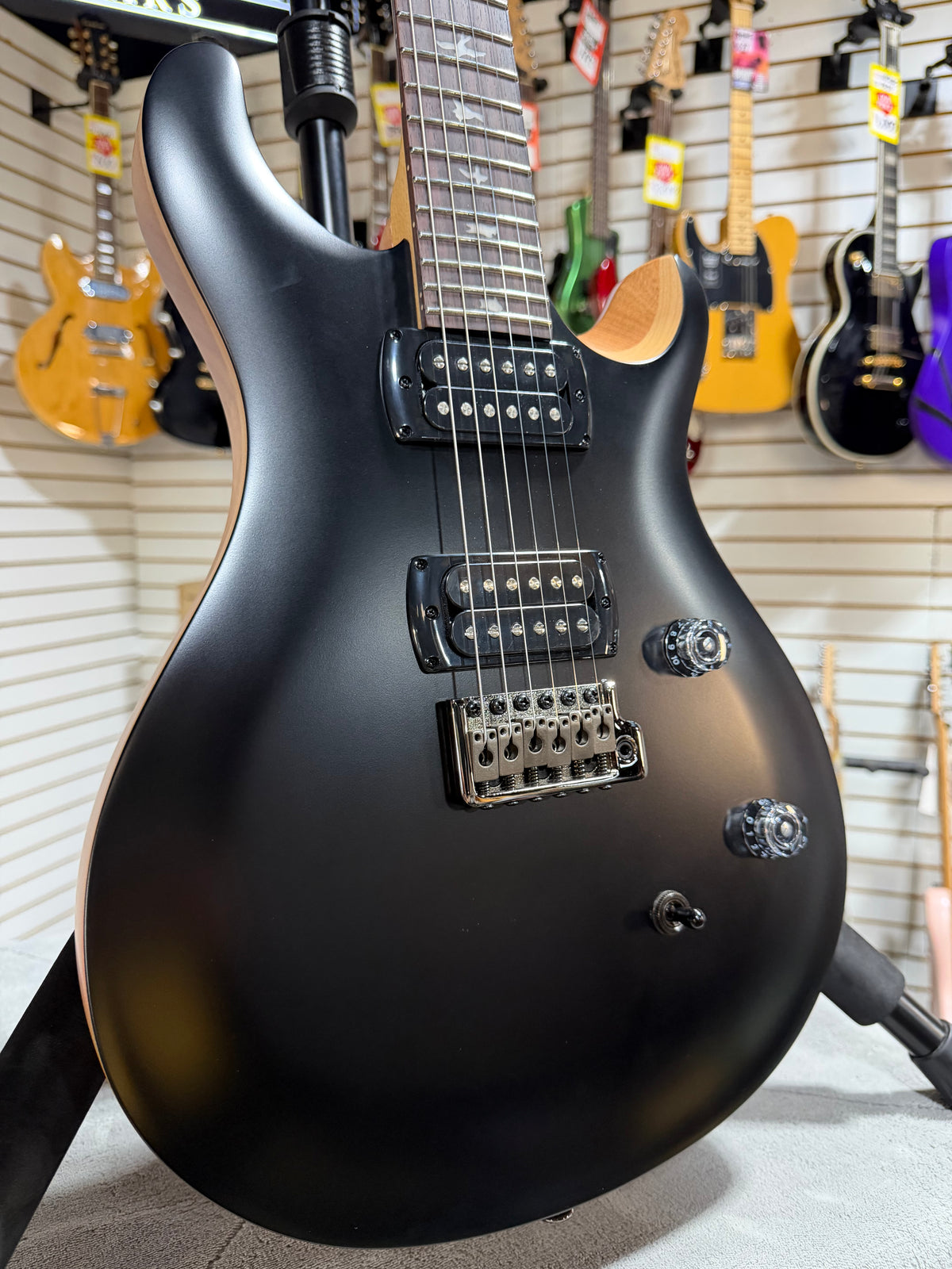 PRS SE CE 24 Satin - Flat Black Top, C&M Exclusive - Black