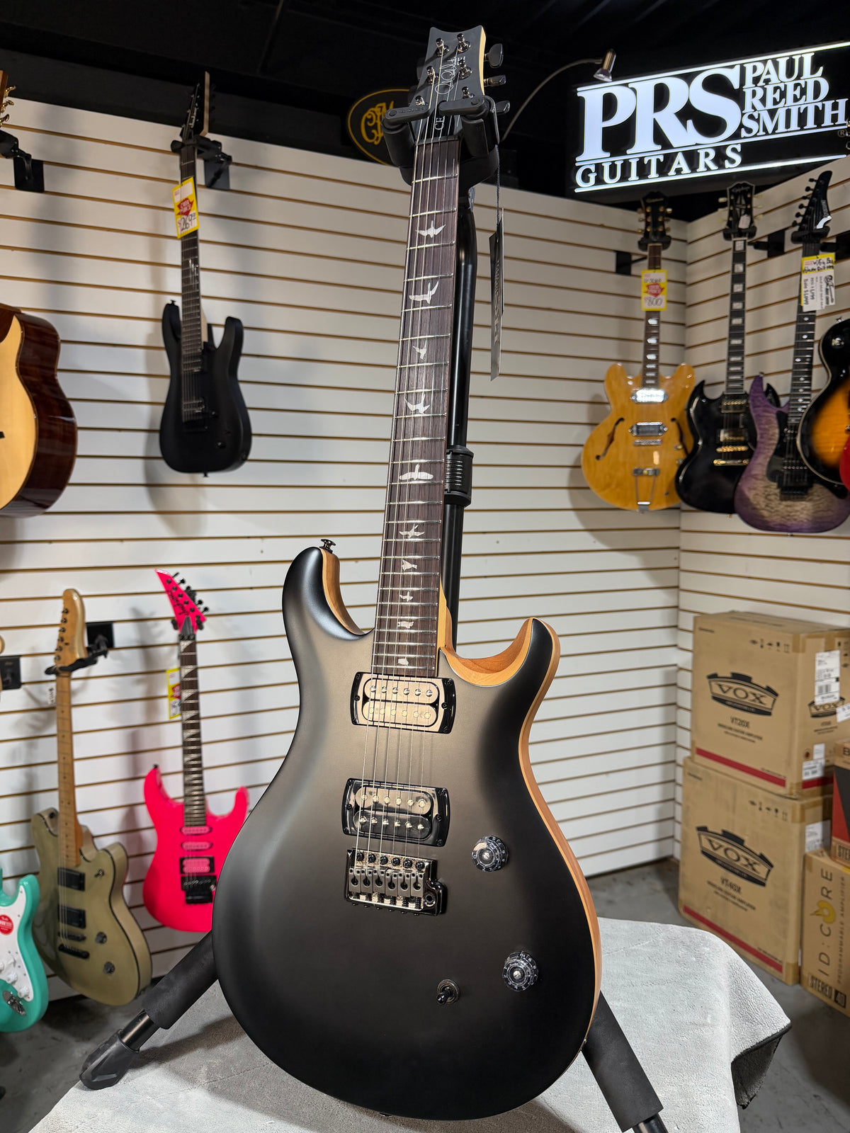 PRS SE CE 24 Satin - Flat Black Top, C&M Exclusive - Black
