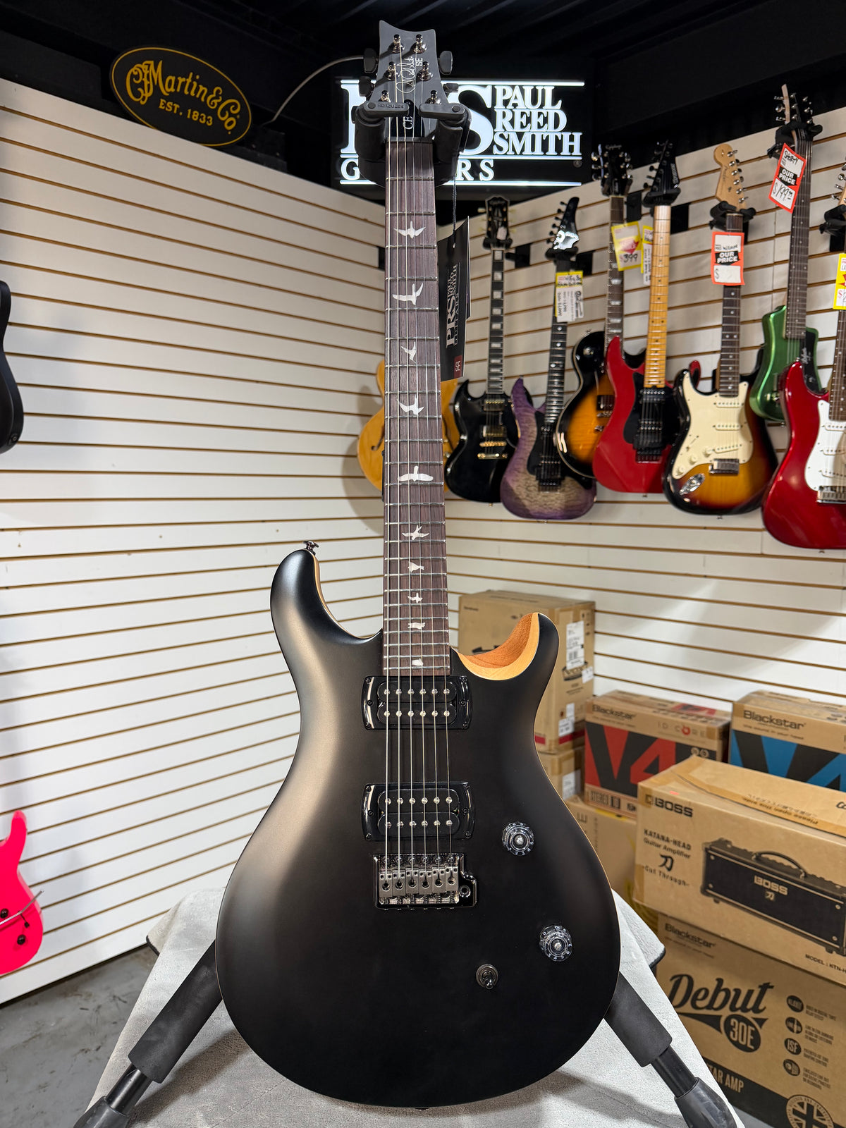 PRS SE CE 24 Satin - Flat Black Top, C&M Exclusive - Black